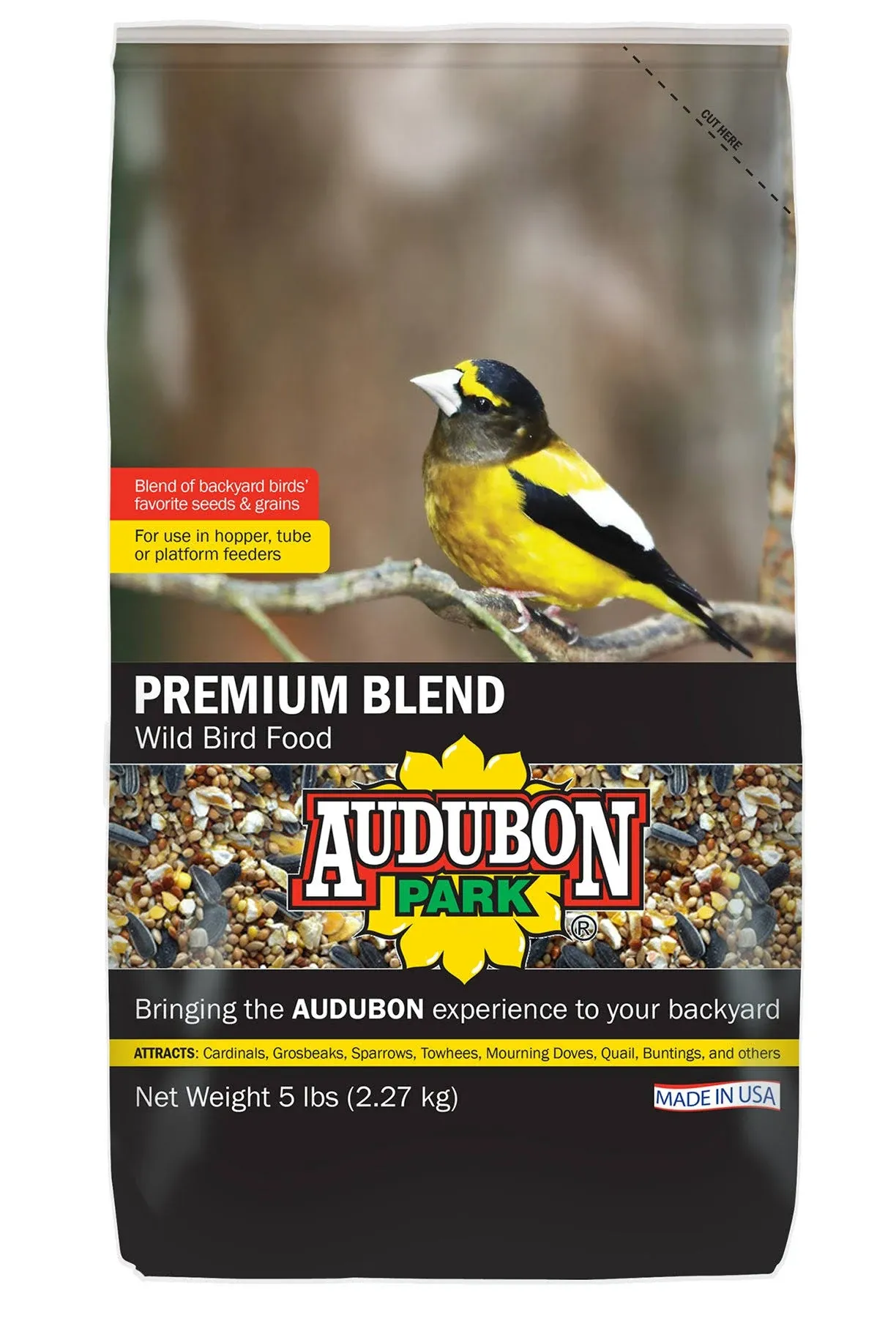 Audubon Park 12225 Premium Blend Wild Bird Food 5 lb Bag Seed