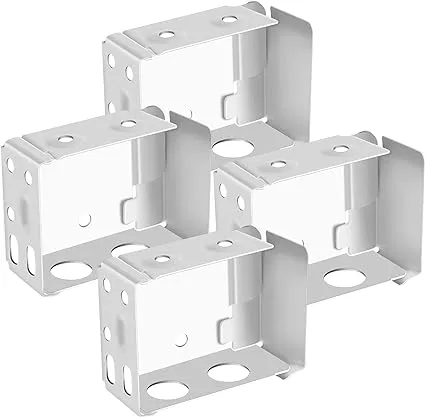 4 Pieces White Blind Brackets Low Profile Box Mounting Bracket for Window Blinds (2 x 2.25 Inch)