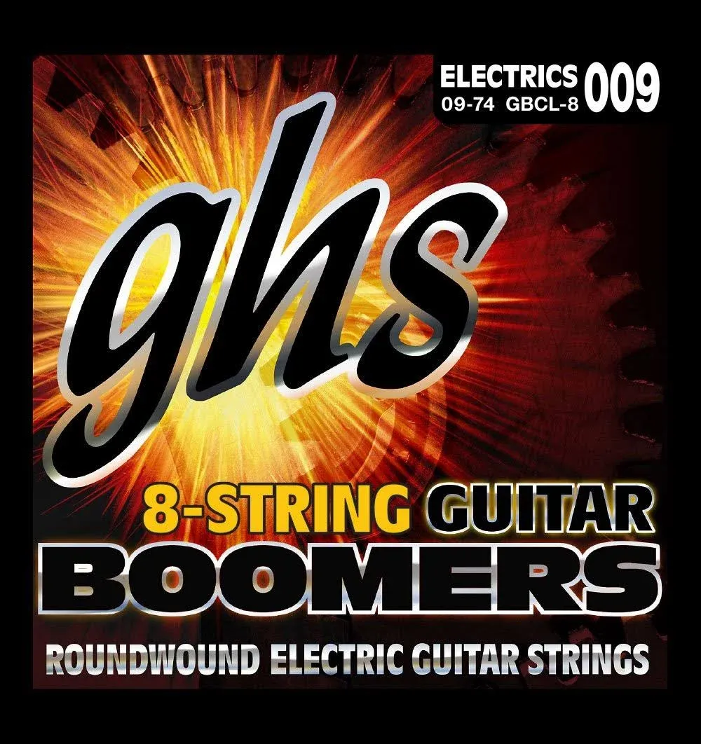 GHS Boomer 8 String Custom Light Electric Guitar Set (9-74)