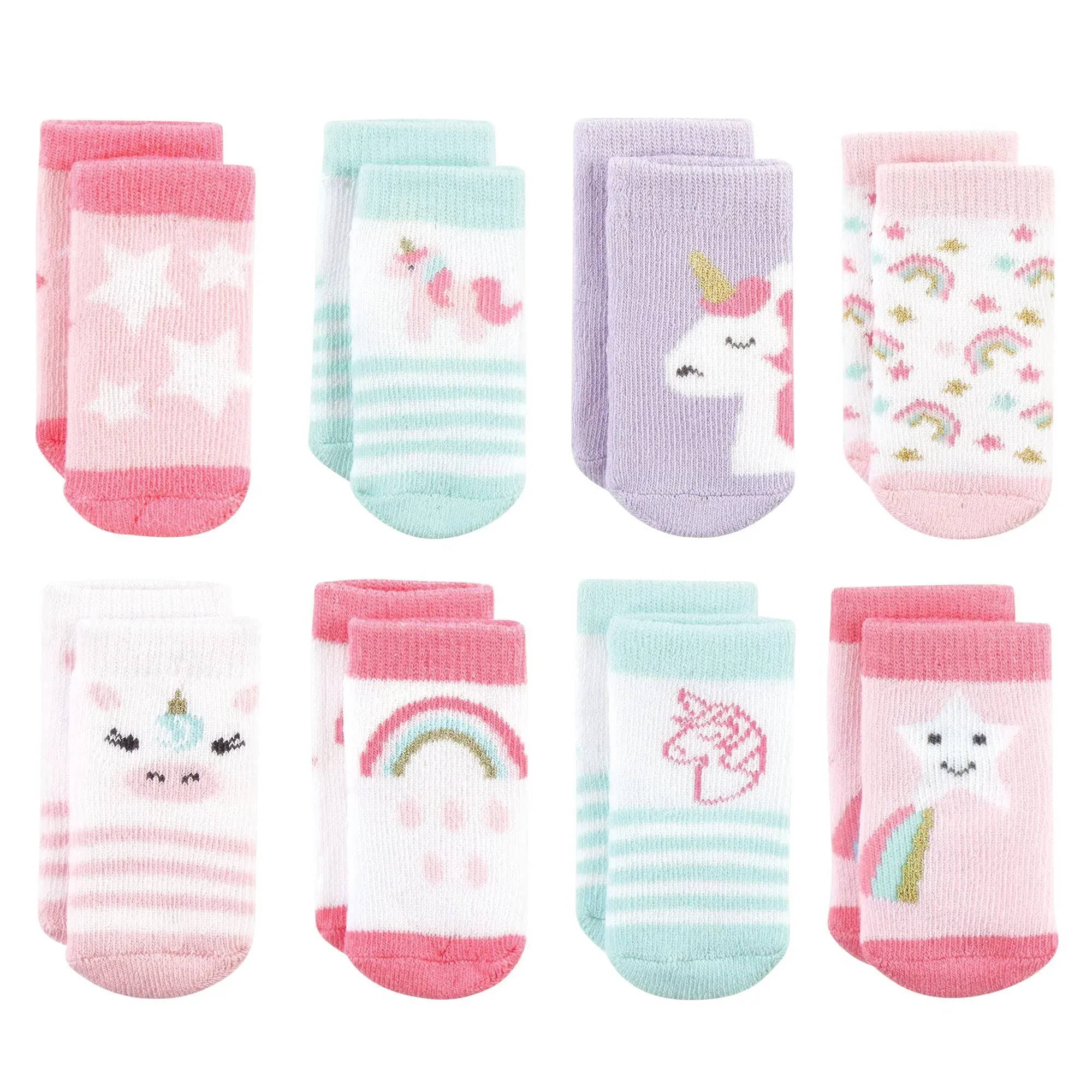 Hudson Baby Baby Girls' Cotton Rich Newborn and Terry Socks