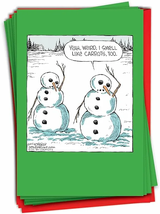 NobleWorks - 12 Cartoon Merry Christmas Cards - Funny Holiday Humor Greetings ...