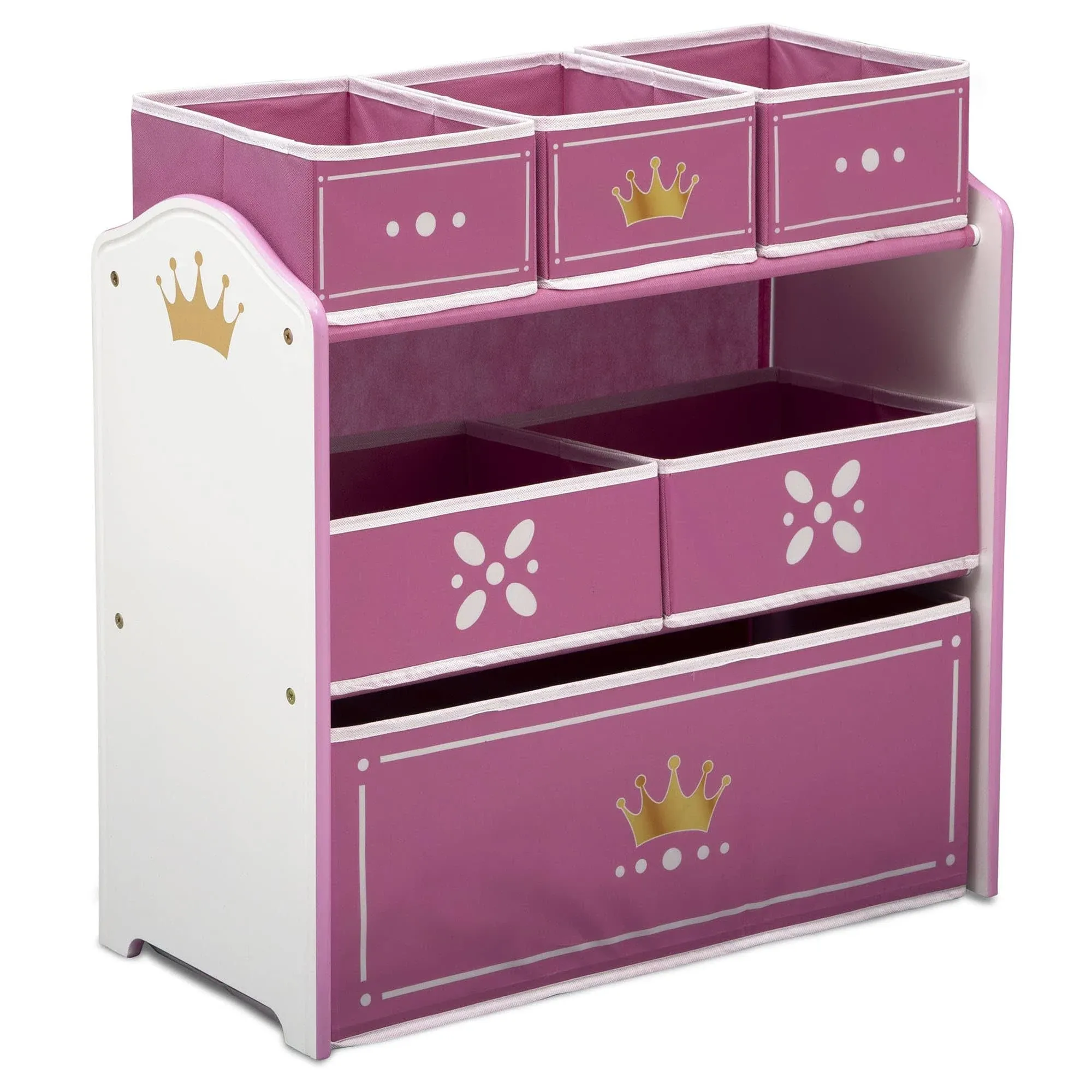 Delta Children Princess Crown 6 Bin Storage Toy Organizer, Greenguard Gold Certi