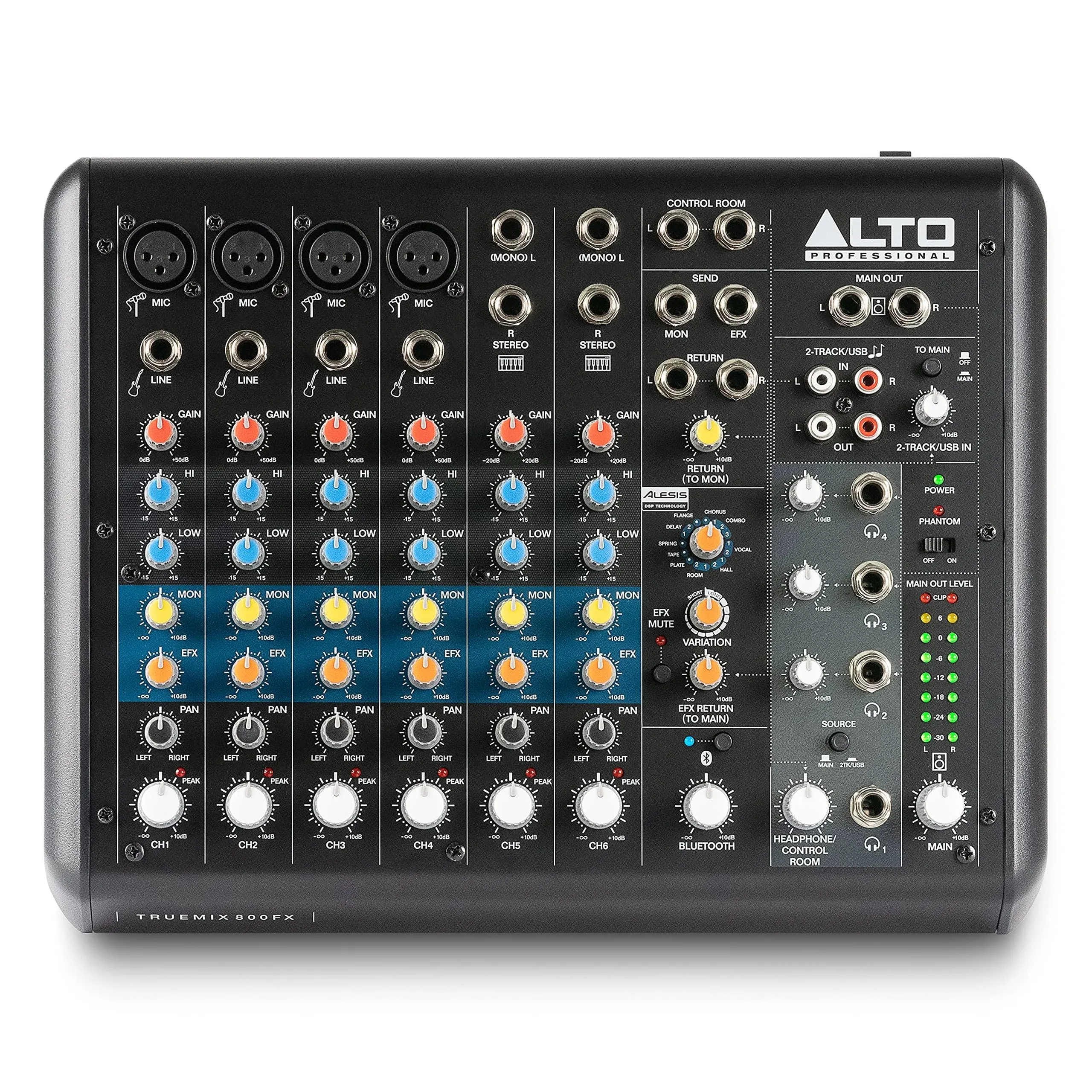 Alto TrueMix 800FX 8-Channel USB Analog Mixer, FX, 4 Mic/Line Ins, 2 Stereo Ins | Reverb