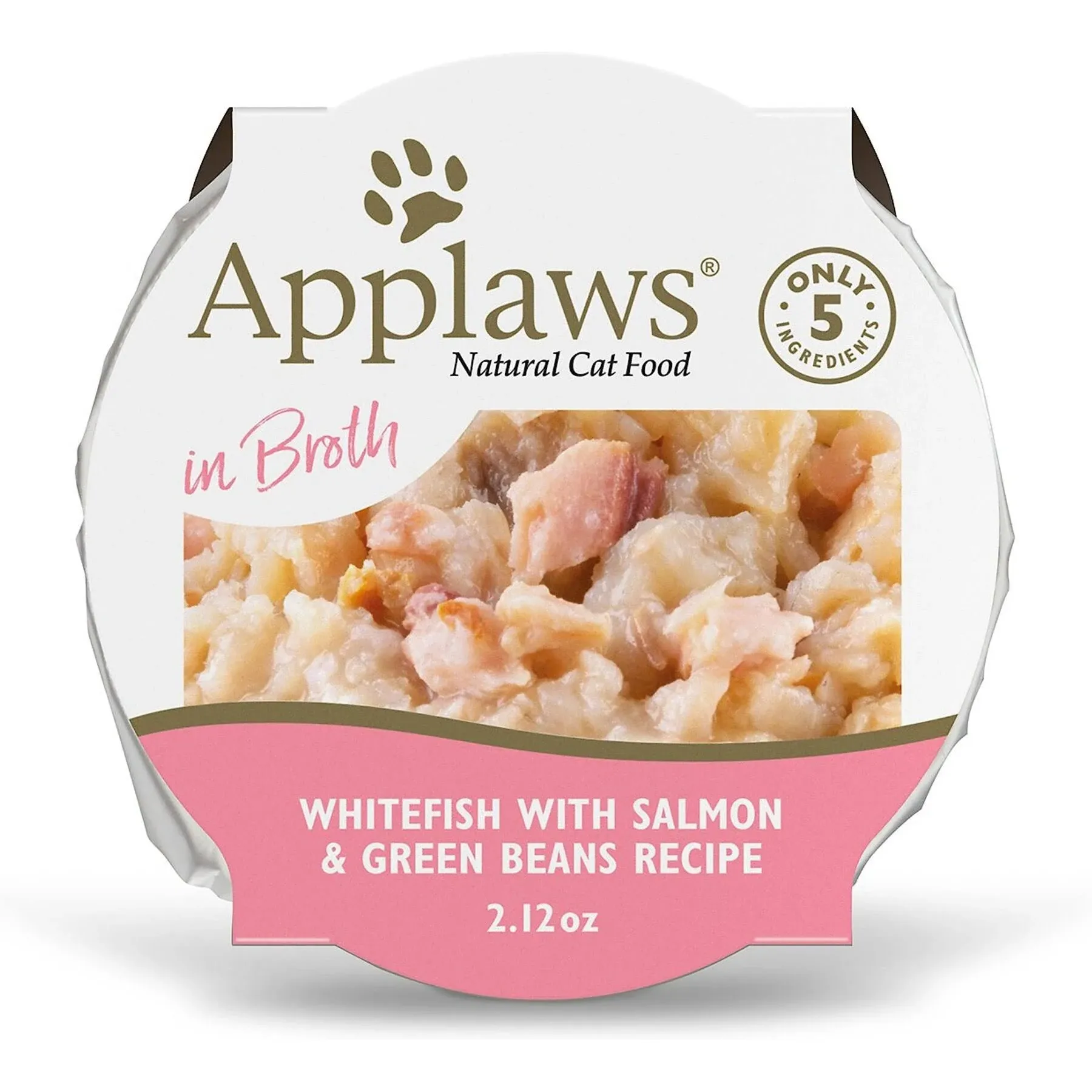 Applaws Natural Whitefish with Salmon & Green Beans in Broth Wet Food for Cats, 2 ...