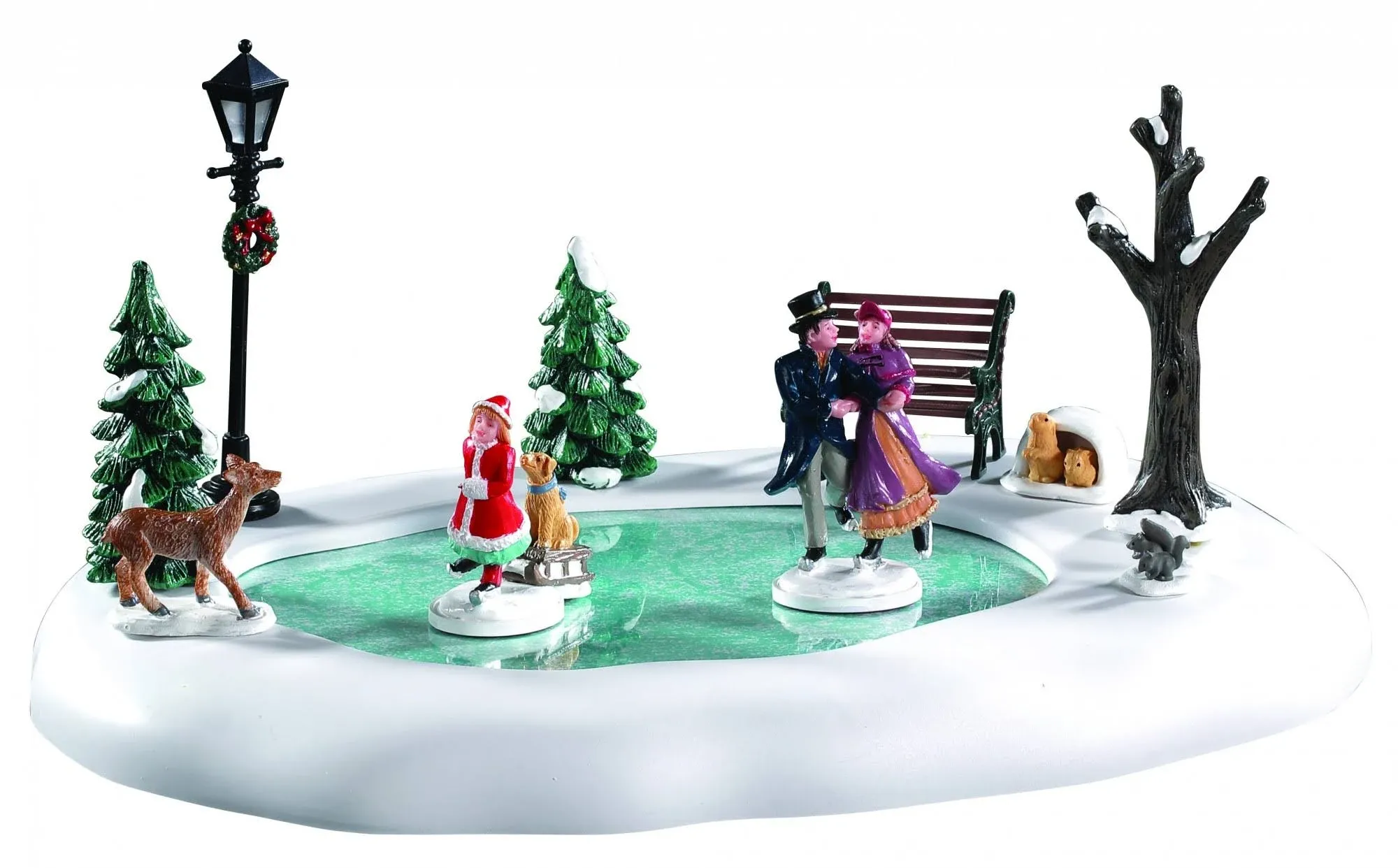 Lemax Victorian Skaters Pond -Animated Holiday Village/Train/<wbr/>Carnival  Accent