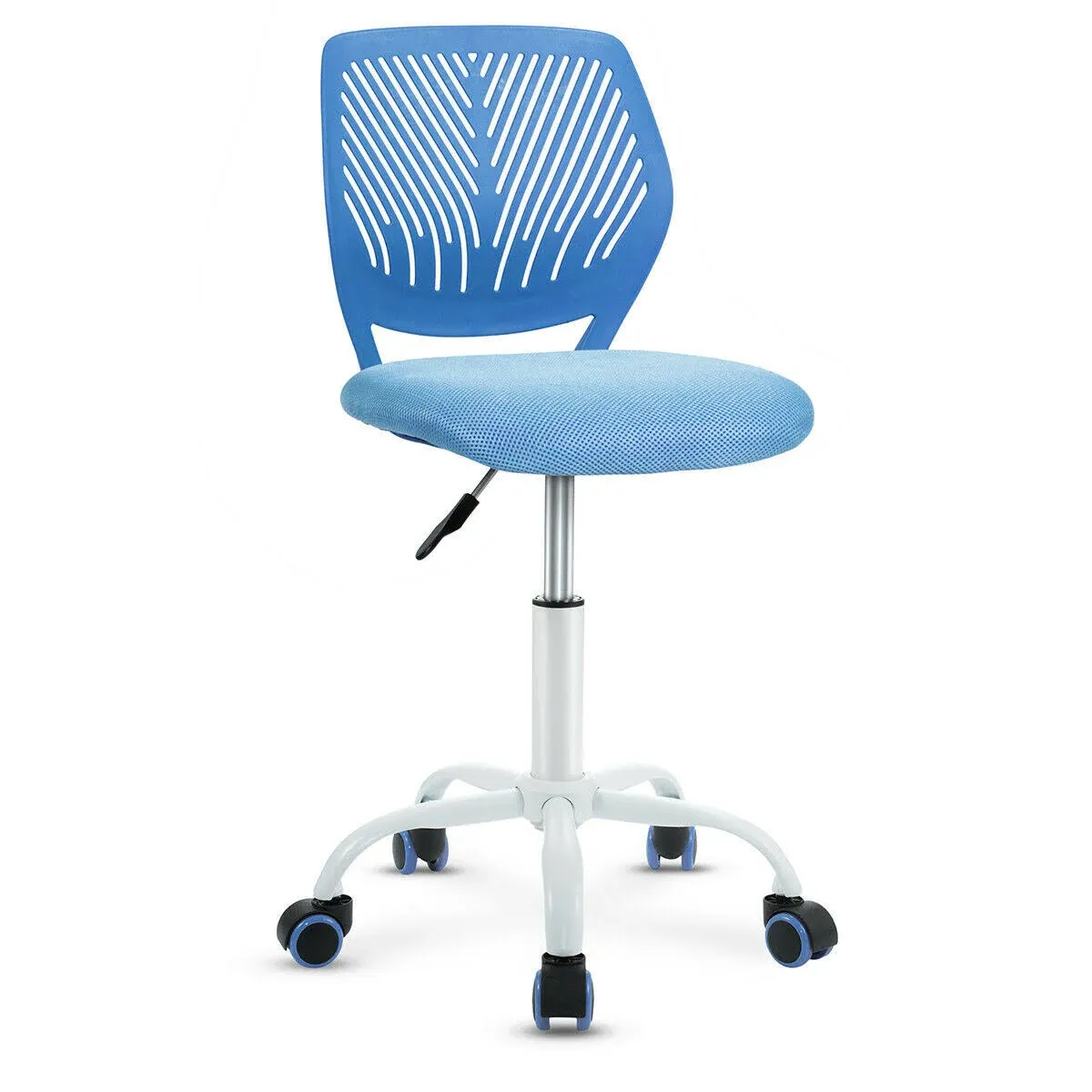 Giantex Kids Desk Chair, Adjustable Children Study Chair, Swivel Chair Armless Mesh Task Student Chair, Child Desk Chair with Adjustable Height & Lumbar Support Computer Chair (Blue)