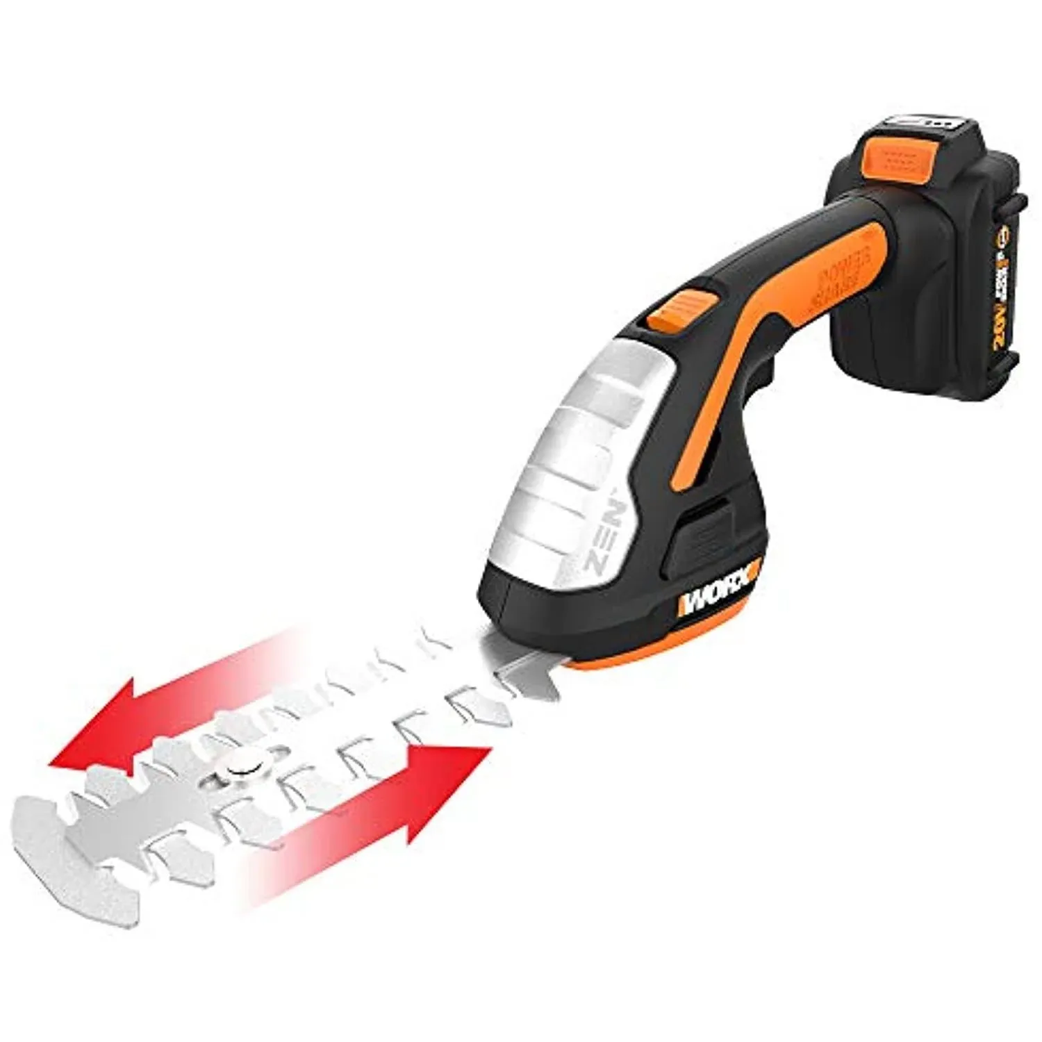 Worx WG801 20V Cordless 4" Shear and 8" Shrubber Trimmer