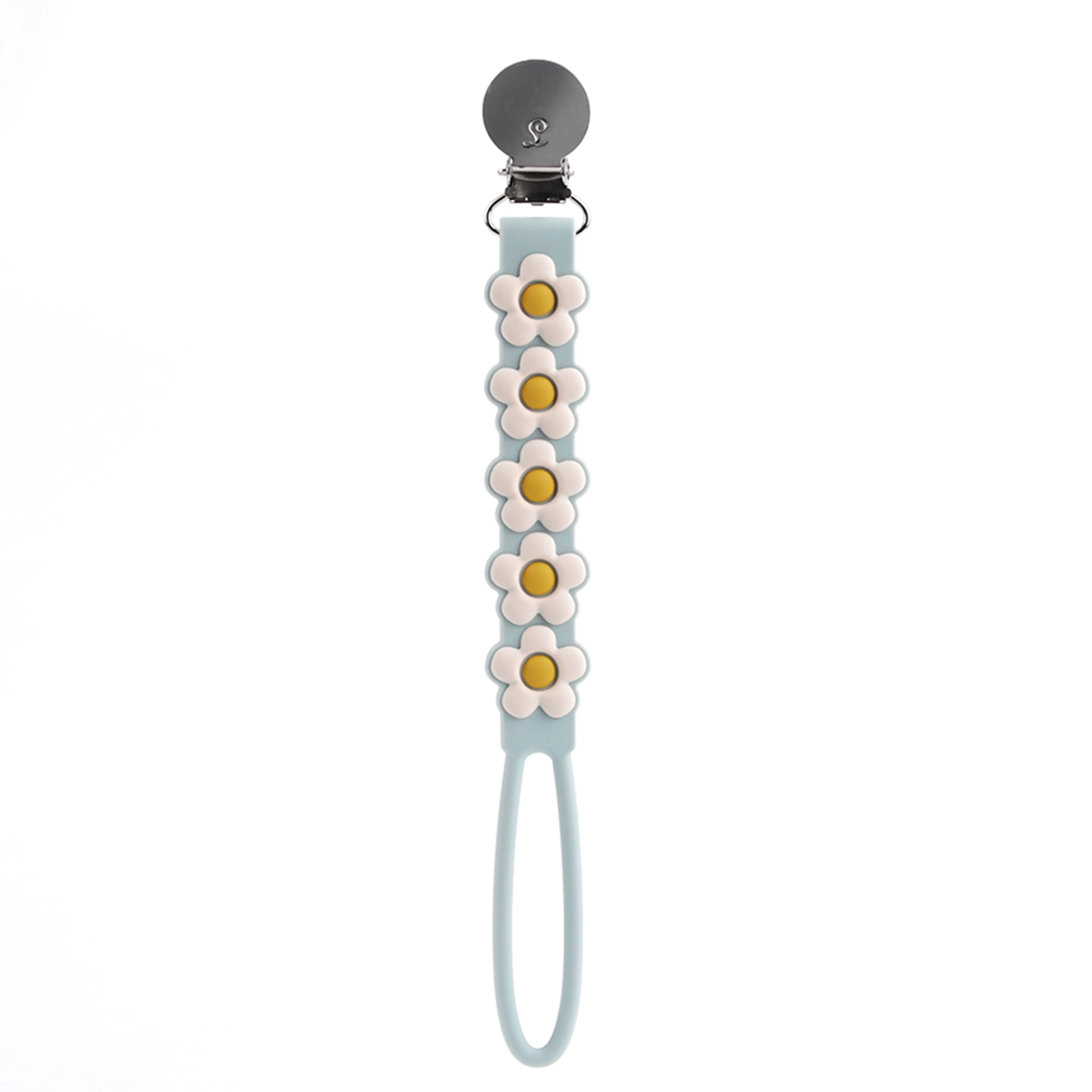 Loulou Lollipop Beadless Pacifier Clip | Daisy Blue