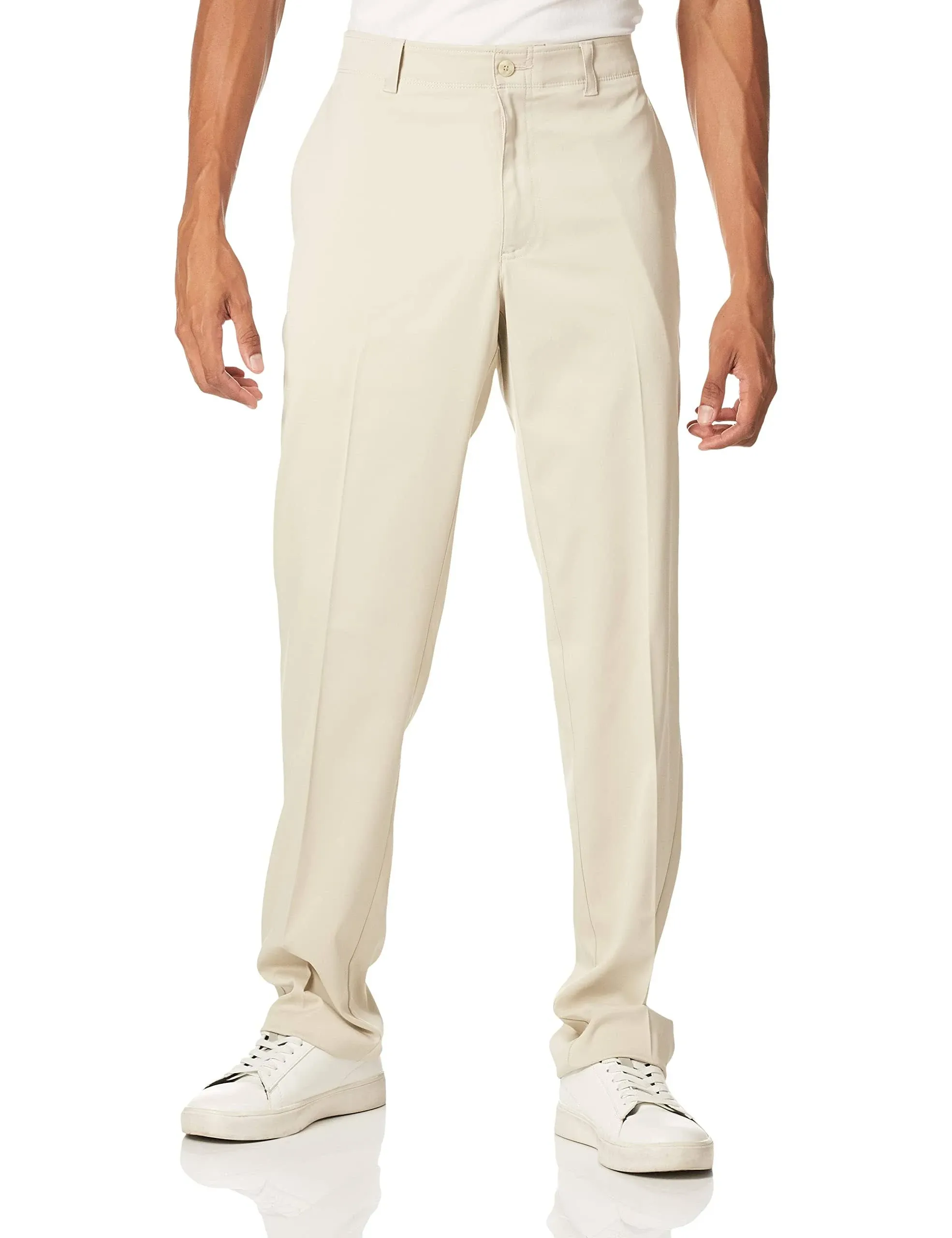 Men's Flat Front Active Waistband Golf Pant - Light Gray