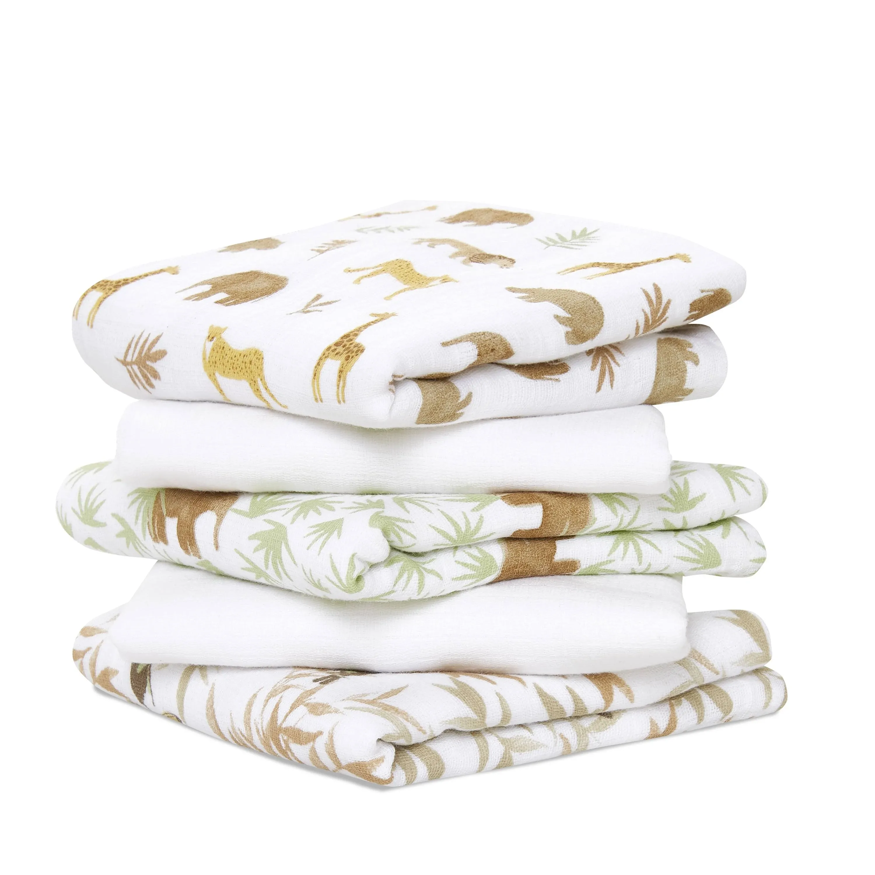 Aden + Anais Essentials Cotton Muslin Squares 5 Pack - Animal