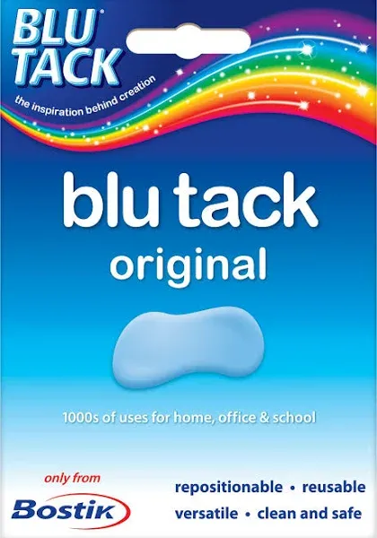 6 x Bostik Blu Tack Mastic Adhesive Putty Non Toxic Blue Approx 60g 801103