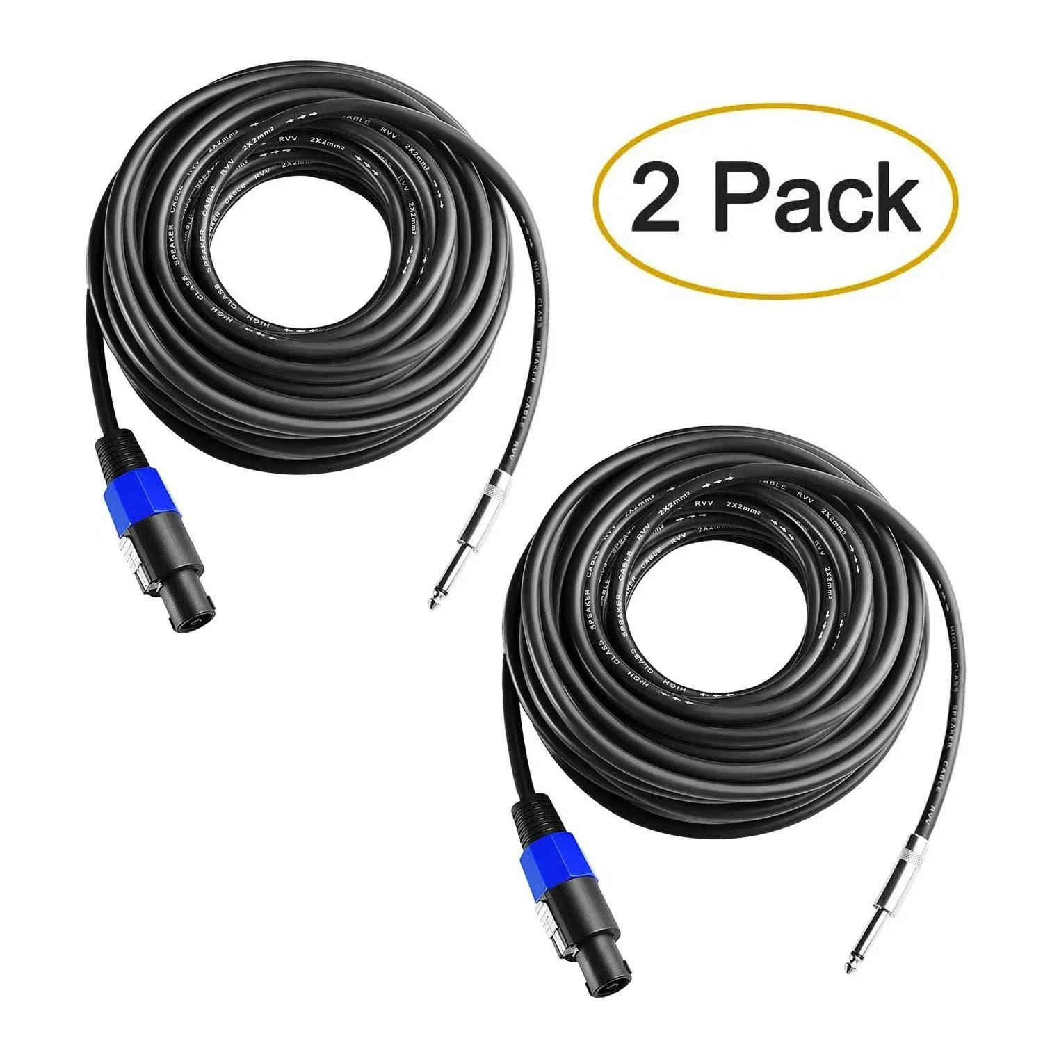 Yoico Professional Speakon to 1/4 Speaker Cable