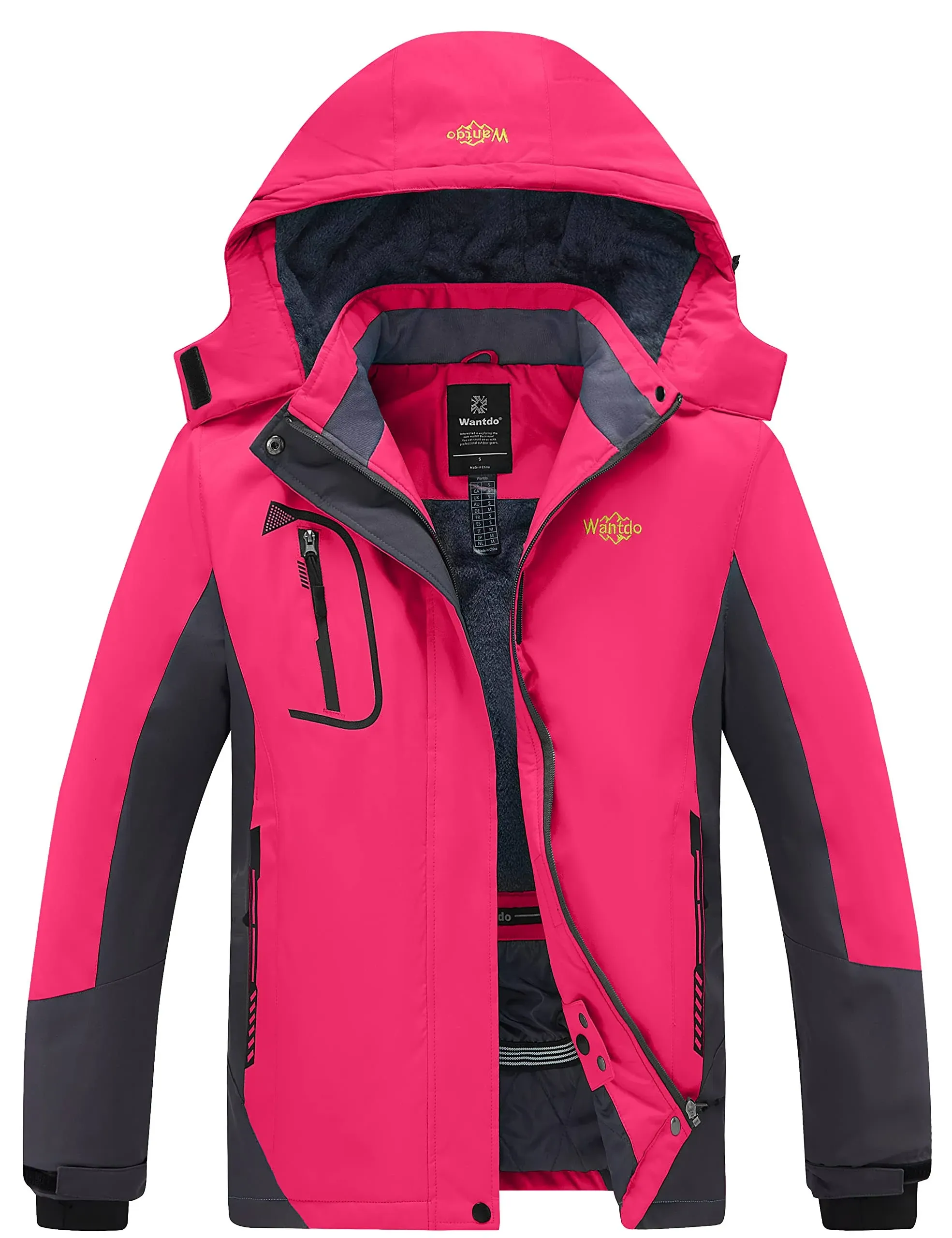 Wantdo Women&#039;s Mountain Waterproof Ski Jacket Windproof Rain Jacket Winter Warm 