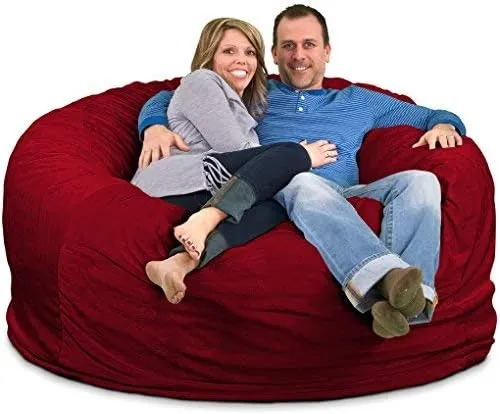 ULTIMATE SACK 6ft Bean Bag Chair, Oversize Bean Bag Chair for Adults, Comfy Chair Bean Bag Couch Lounge Sofa Loveseat Furniture | Burgundy Suede