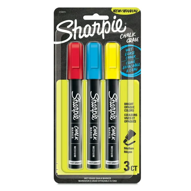 Sharpie Wet Erase Chalk Markers - Medium Marker Point - Red, Blue