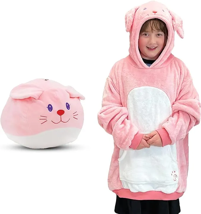 Girls Wearable Bunny Blanket with Hood