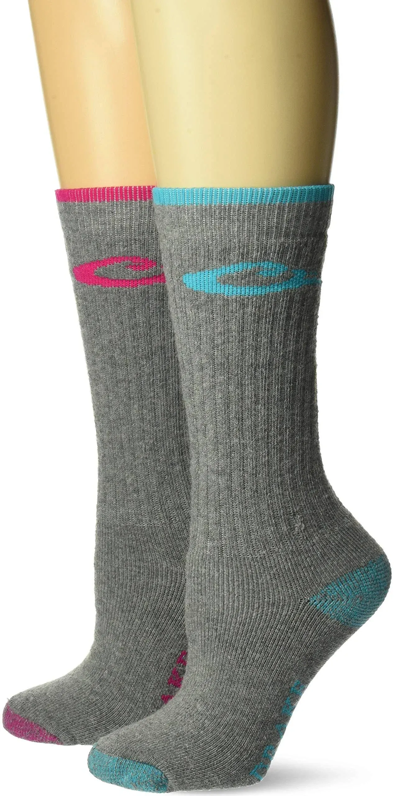 Drake Womens Outdoor Merino Wool Acrylic Nylon Cushion Boot Crew Socks 2 Pack