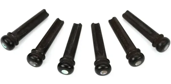 Taylor Ebony Bridge Pins Set of 6 Abalone