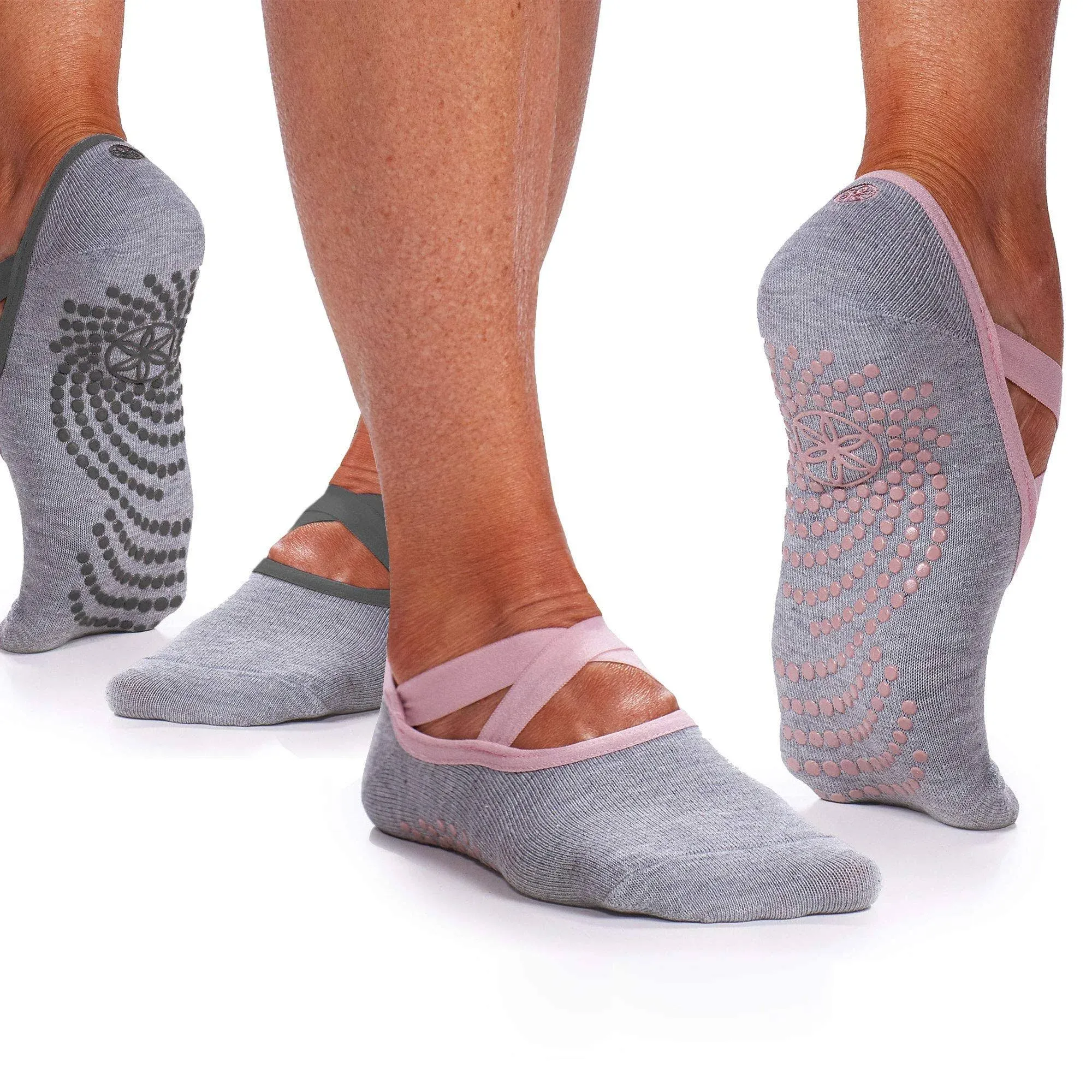 Gaiam Yoga Barre Socks - Non Slip Sticky Toe Grip Accessories for Women & Men