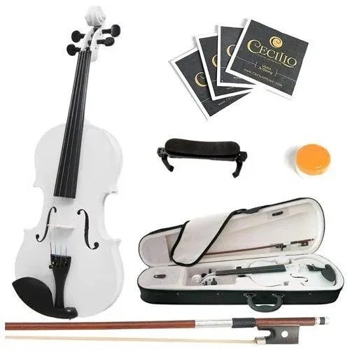 Mendini By Cecilio Violin For Beginners, Kids & Adults - Beginner Kit For Student w/Hard Case, Rosin, Bow - Starter Violins, Wooden Stringed Musical Instruments