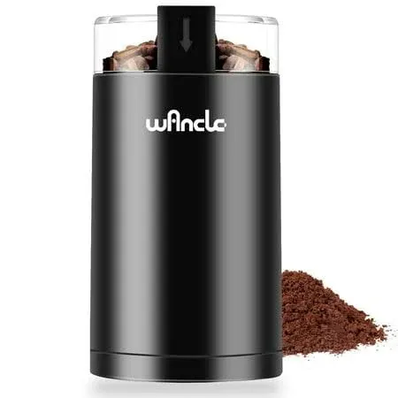 Coffee Grinder, Wancle Electric Coffee Grinder, Quiet Spice Grinder, One Touch Coffee Mill for Beans, Spices and More, with Clean Brush Black