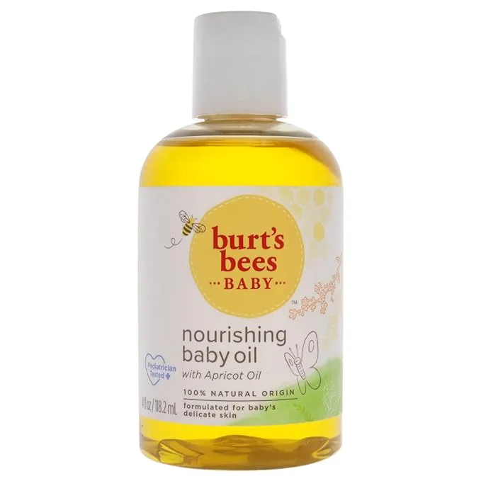 Burt's Bees Baby Nourishing Baby Oil, 100% Natural Baby Skin Care - 4 Ounce Bottle