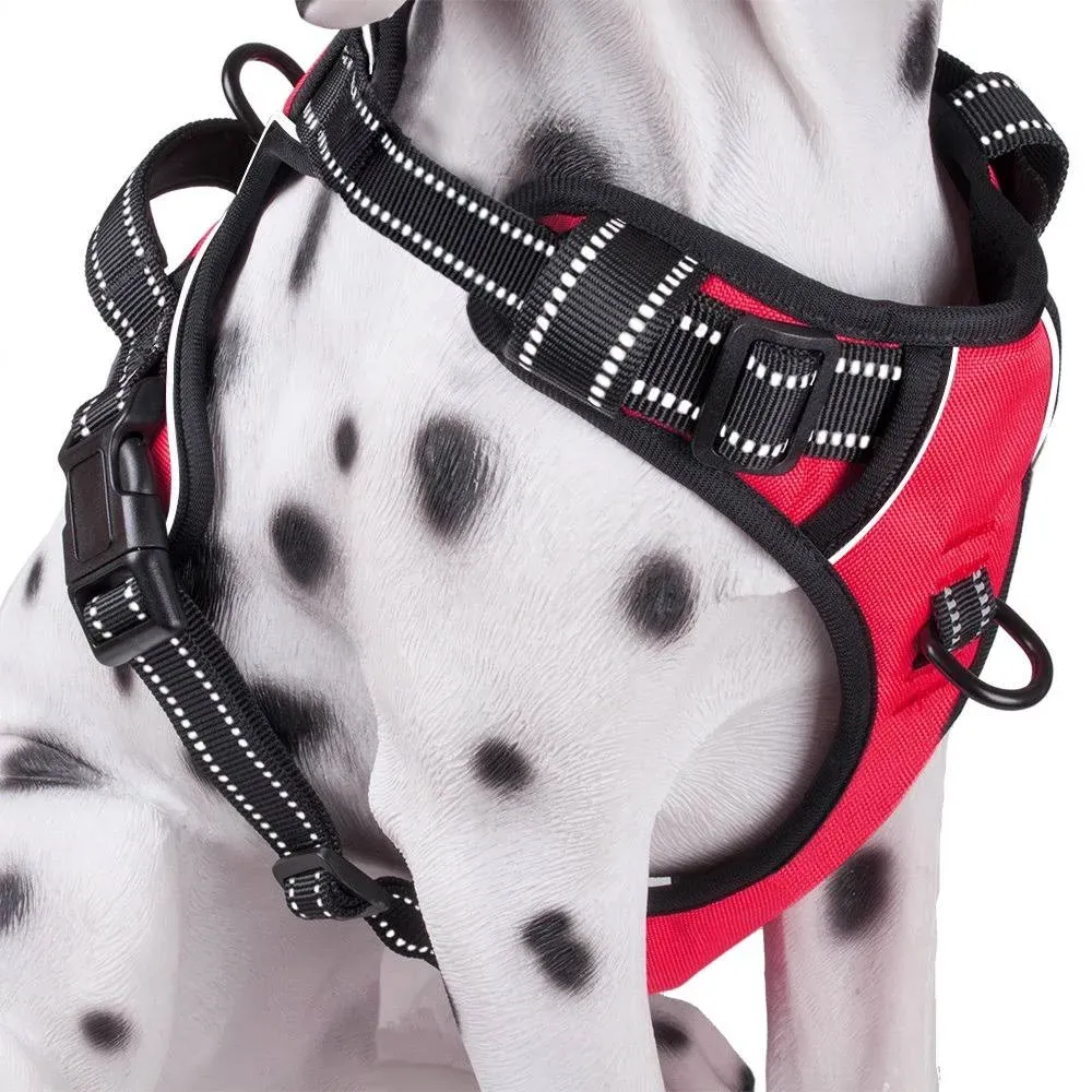 PoyPet No Pull Dog Harness, Reflective Comfortable Vest Harness with Front & Back ...