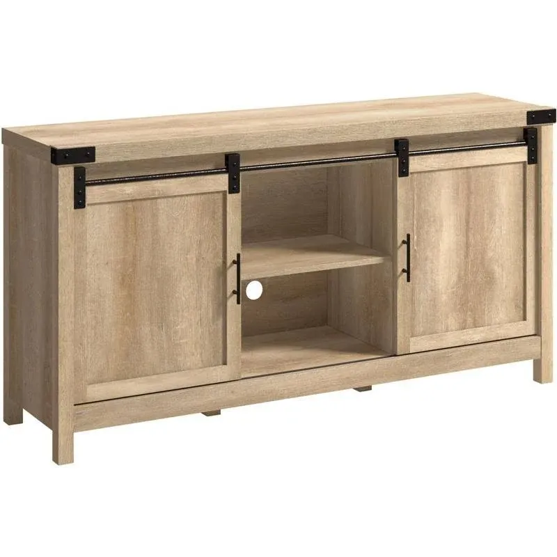 Sauder Bridge Acre Orchard Oak TV Credenza with Sliding Doors