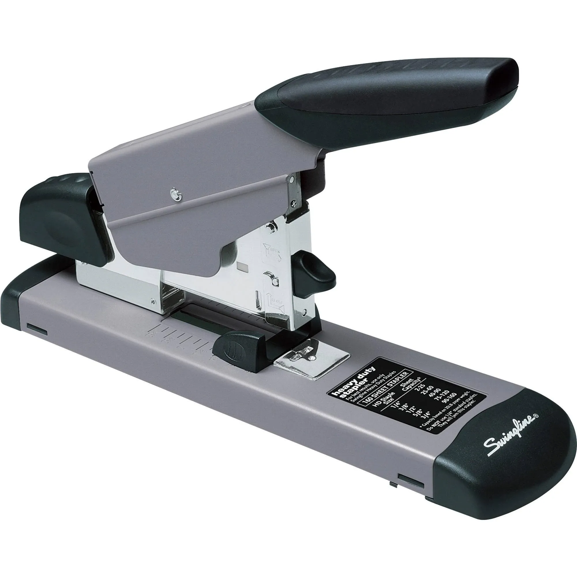 Swingline Heavy Duty Stapler, 160 Sheet High Capacity, Durable Desk , Alignment Guide, Commercial Stapler for Home Office Supplies or Desktop Accessories, Black/Gray (39005)