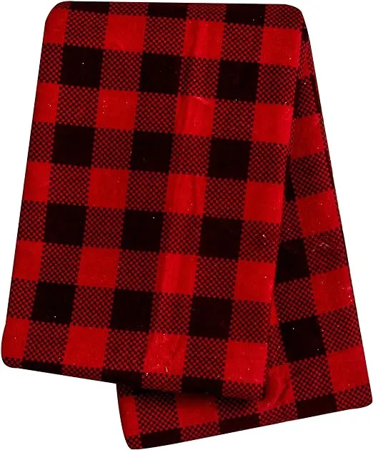 Brown and Red Buffalo Check Deluxe Flannel Swaddle Blanket