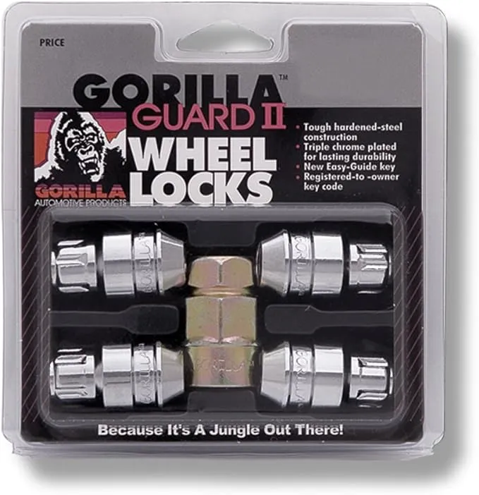 Gorilla Automotive 61681N Gorilla Guard Chrome (1/2” Thread Size) Acorn Wheel Lock, (Set of 4)