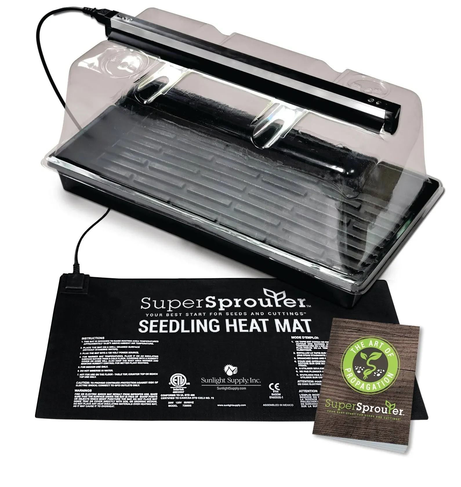 Super Sprouter Premium Propagation Kit with T5 Light - Plugs not included - Pack of 5