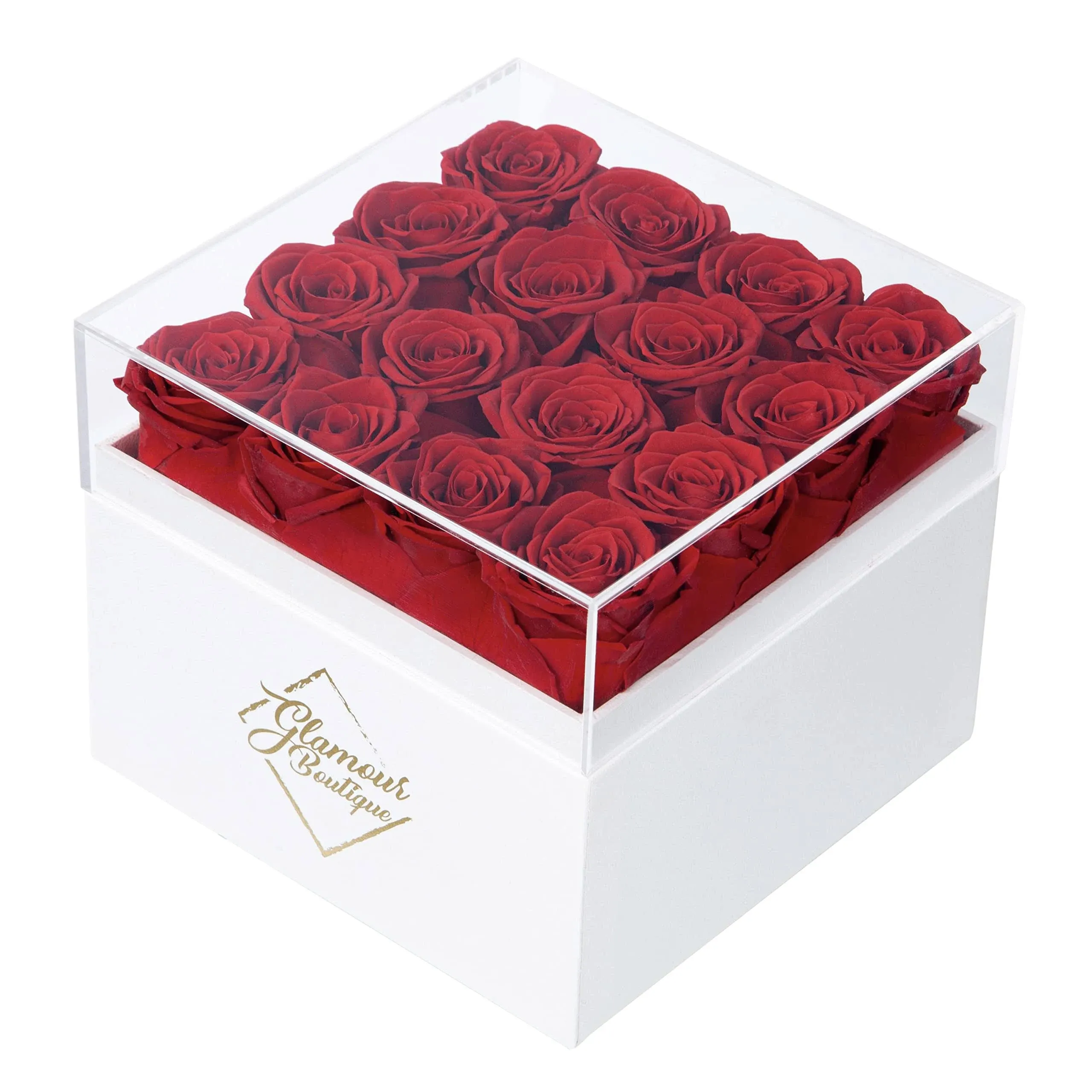 Glamour Boutique Preserved Roses in A Box - Valentines Day Gifts for Her & Mom ...