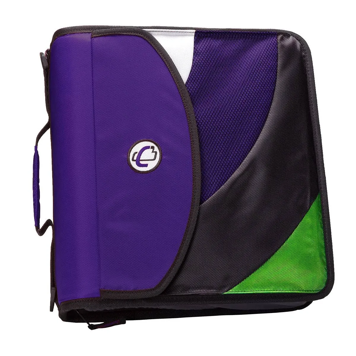 Case-it Dual Zipper Binder Backpack - 2 Inch D-Rings- 4-Inch Capacity w/Hold Down Pages, [Purple] Dual-301