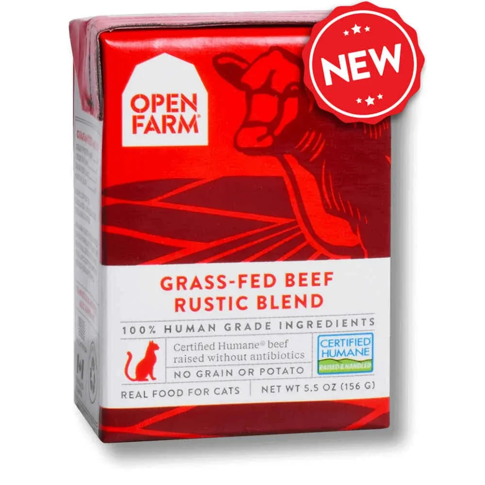 Open Farm Grass-Fed Beef Recipe Rustic Blend Wet Cat Food, 5.5-oz, Pack of 12 | NaturalPetWarehouse.com