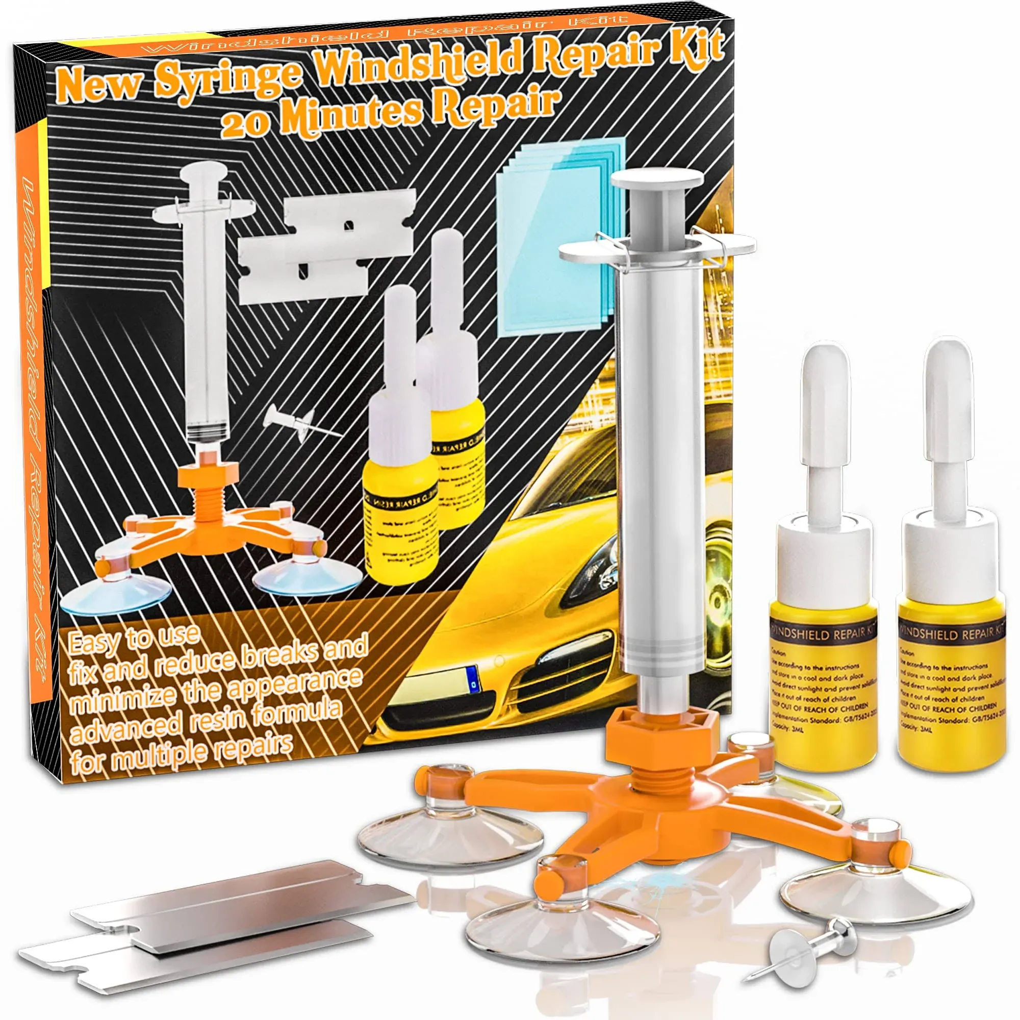 Aoda New Windshield Crack Repair Kit, Upgraded Windshield Repair Kit, Automotive ...