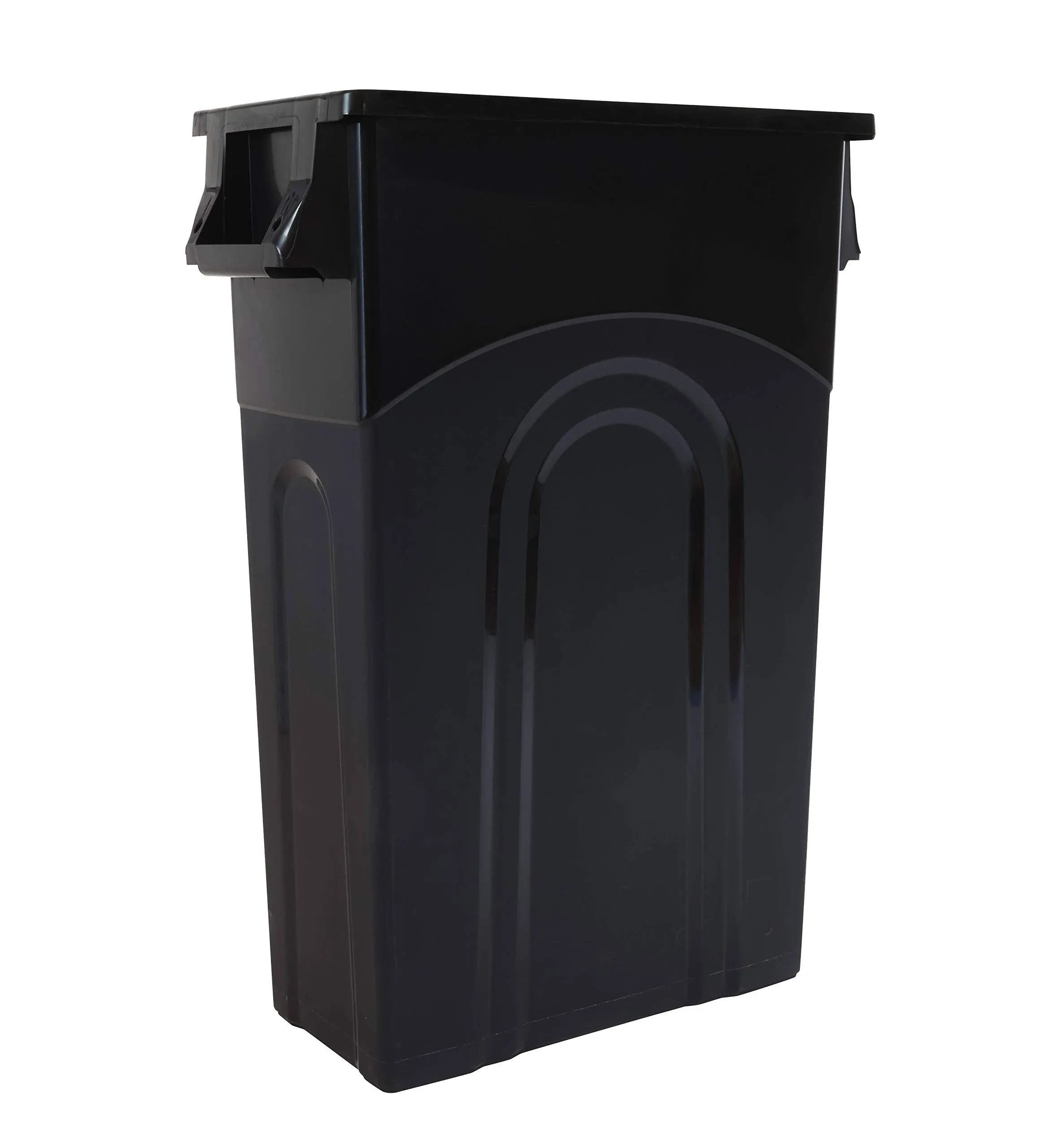 Hyper Tough 23 Gallon Heavy Duty Plastic Highboy Garbage Container, Black, 1 Each