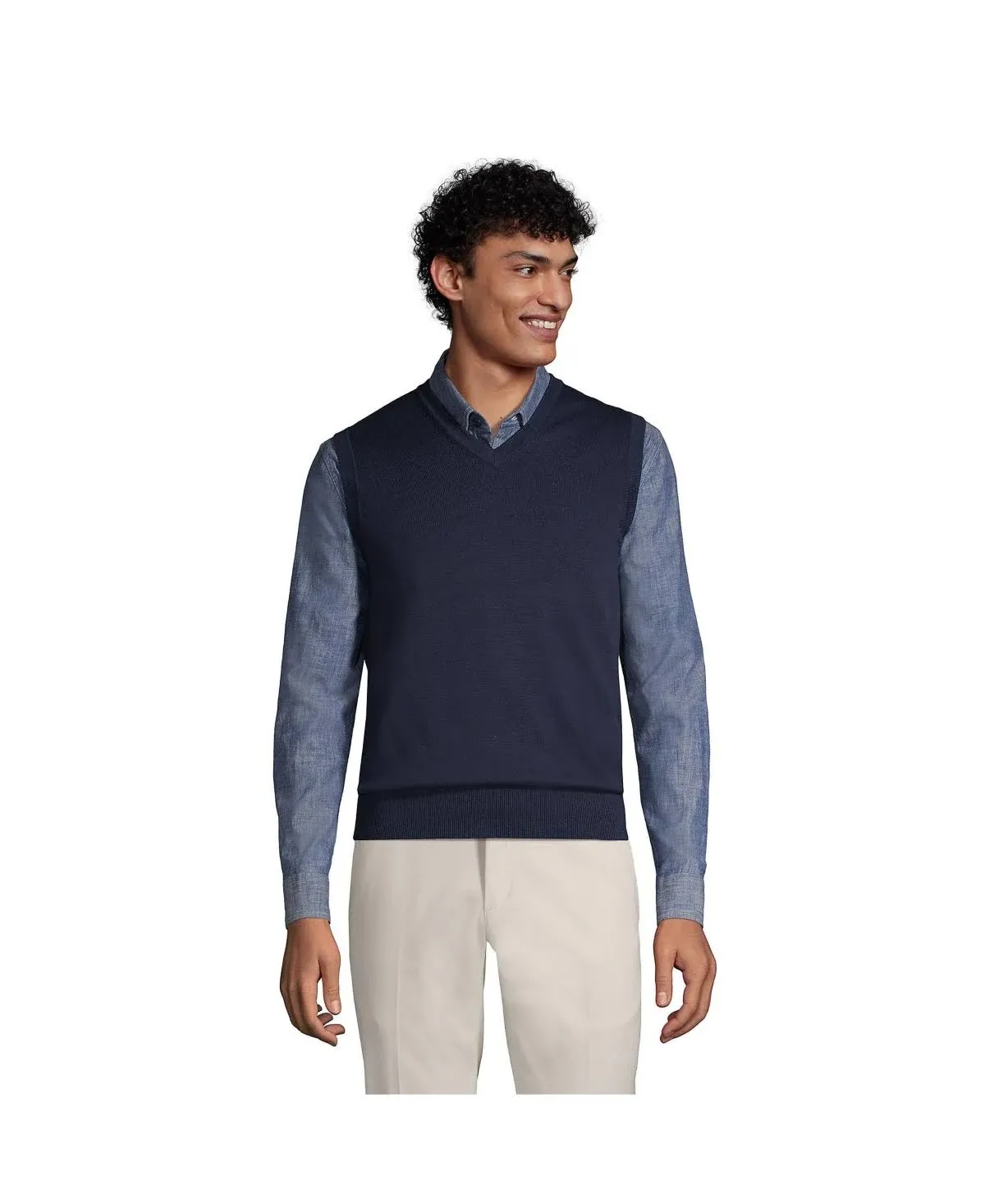 Big & Tall Lands' End Fine-Gauge Supima Cotton Sweater Vest