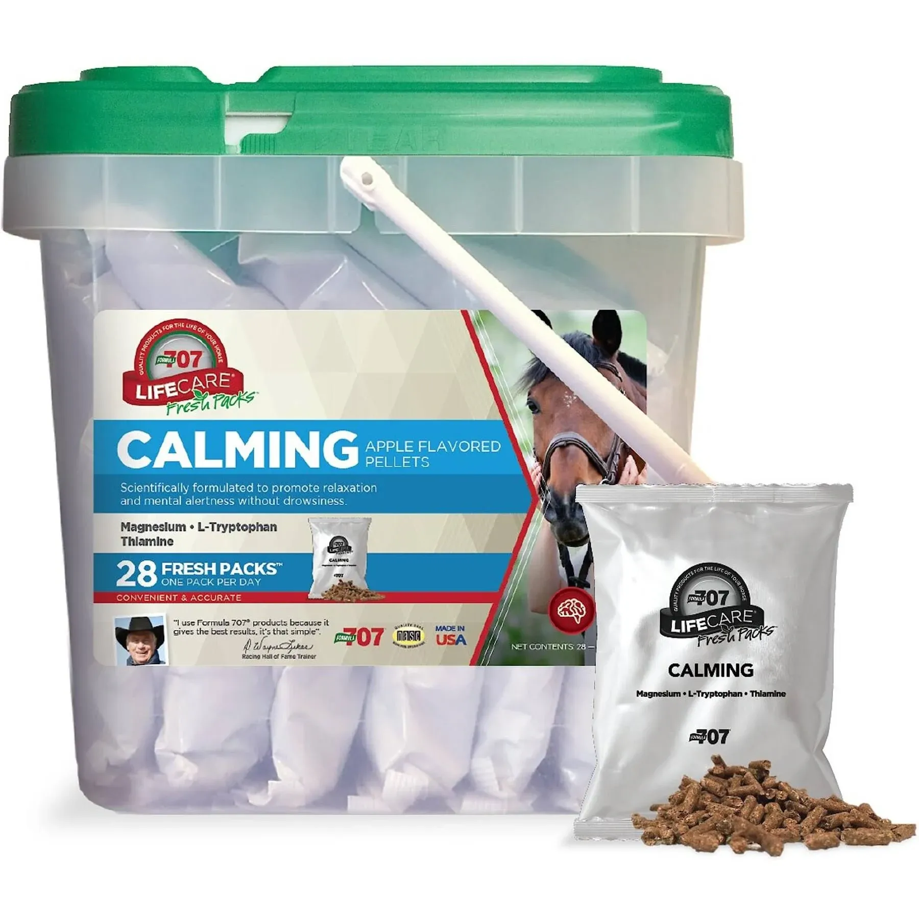 Formula 707 Calming Equine Supplement 20LB Bag – 160 Servings – Anxiety Relief and Enhanced Focus for Horses – L-Tryptophan, Thiamine & Magnesium