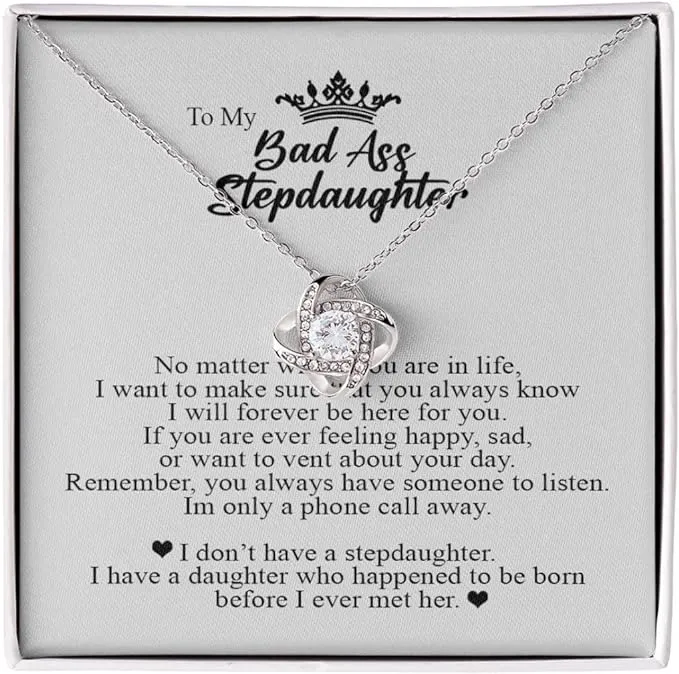 To My Bonus Daughter Necklace, Bonus Daughter Gift From Stepmom, Stepdad Gift