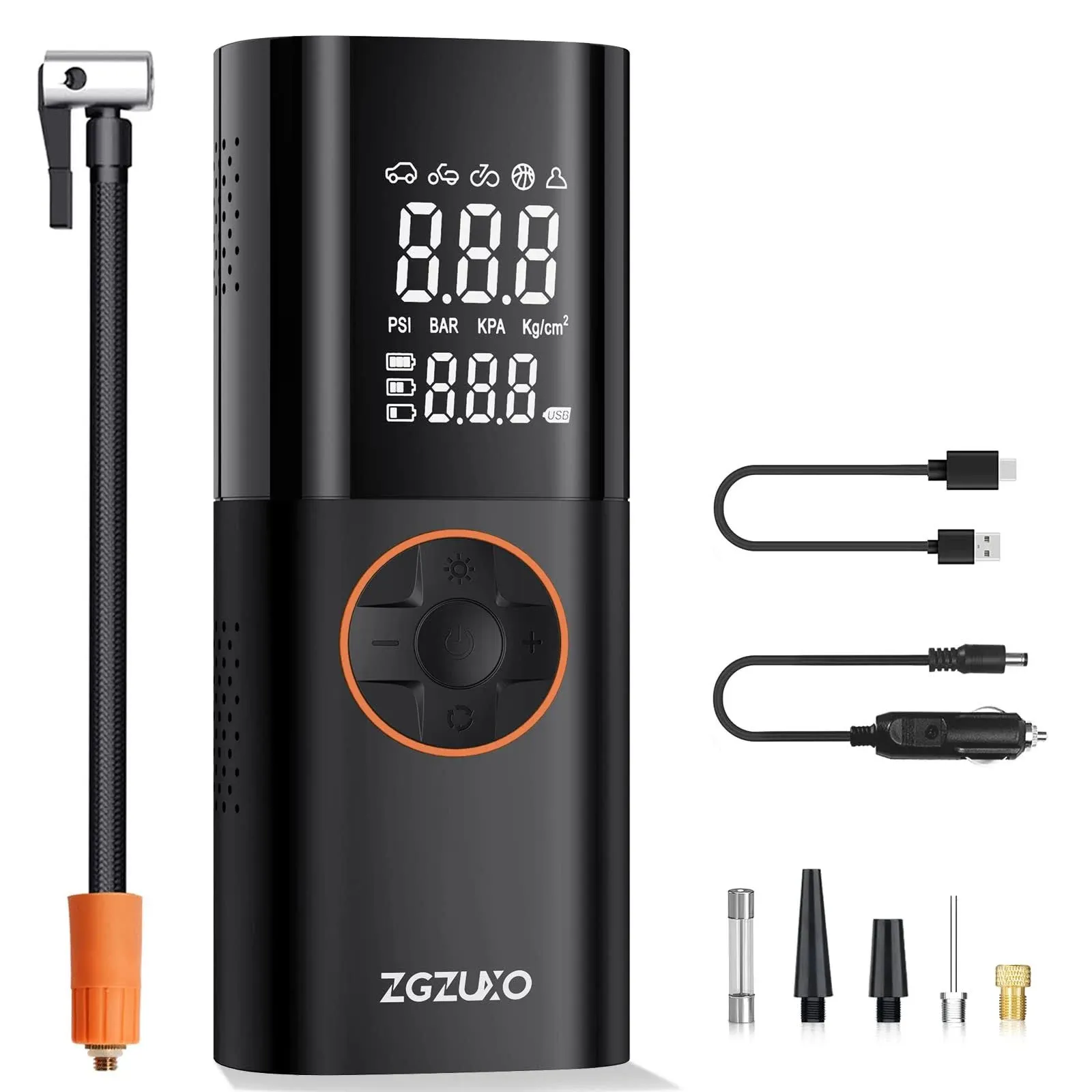 ZGZUXO Tire Inflator Portable Air Compressor 2X Fast Cordless Air Pump 7800mA...