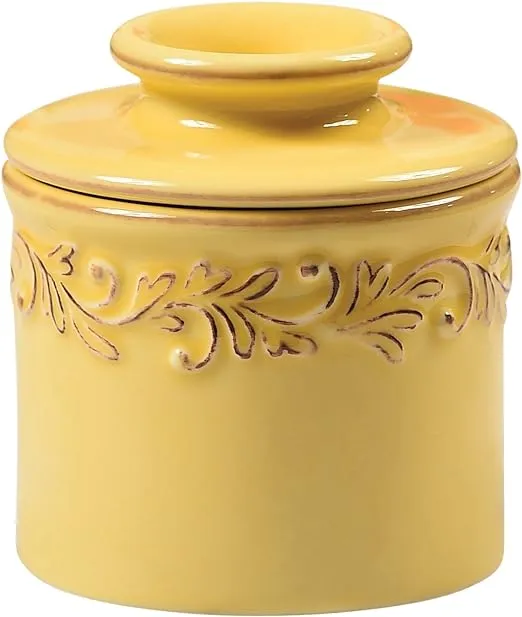 Butter Bell - The Original Butter Bell crock by L Tremain, a Countertop French Ceramic Butter Dish Keeper for Spreadable Butter, Antique Collection, Denim Blue - Reactive Glaze Pottery