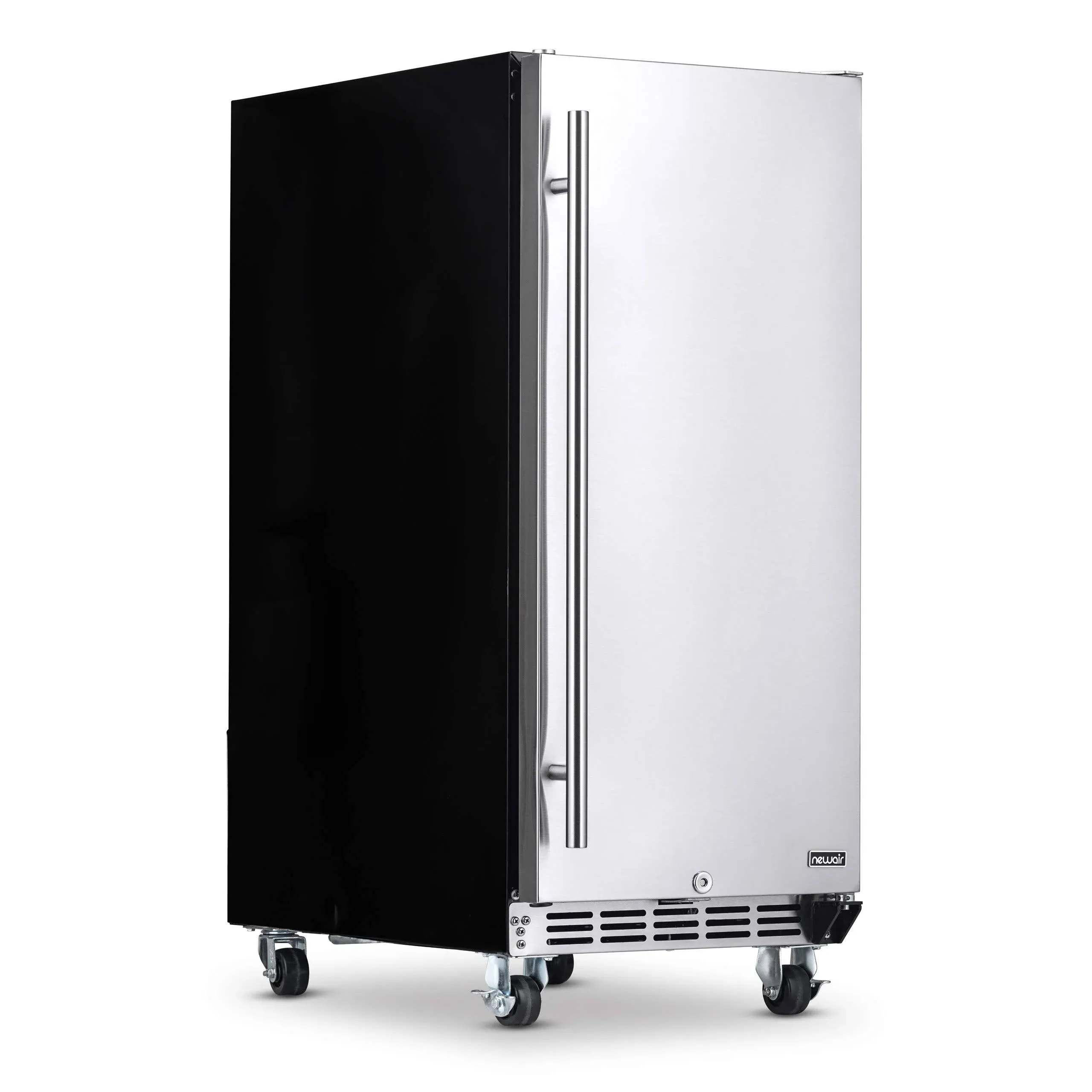 15 in. 90 Can Built-In Outdoor Cooler Fridge with Auto-Closing Door and Easy Glide Casters Weatherproof Stainless Steel