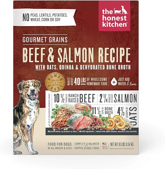 The Honest Kitchen Gourmet Grains Beef & Salmon Recipe Dehydrated Dog Food, 4 lb box