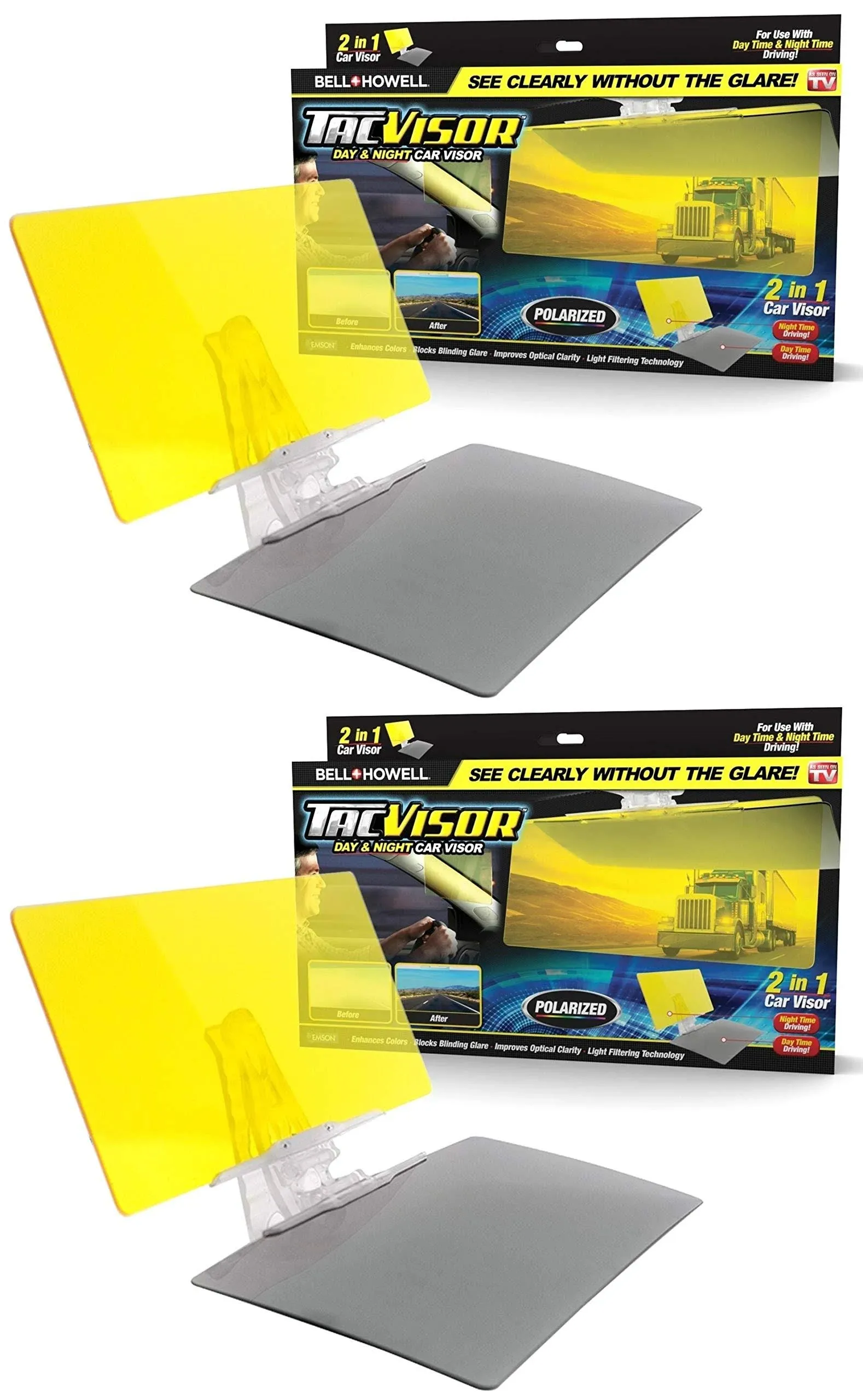 Bell + Howell TACVISOR for Day and Night, Anti-Glare Car Visor,...