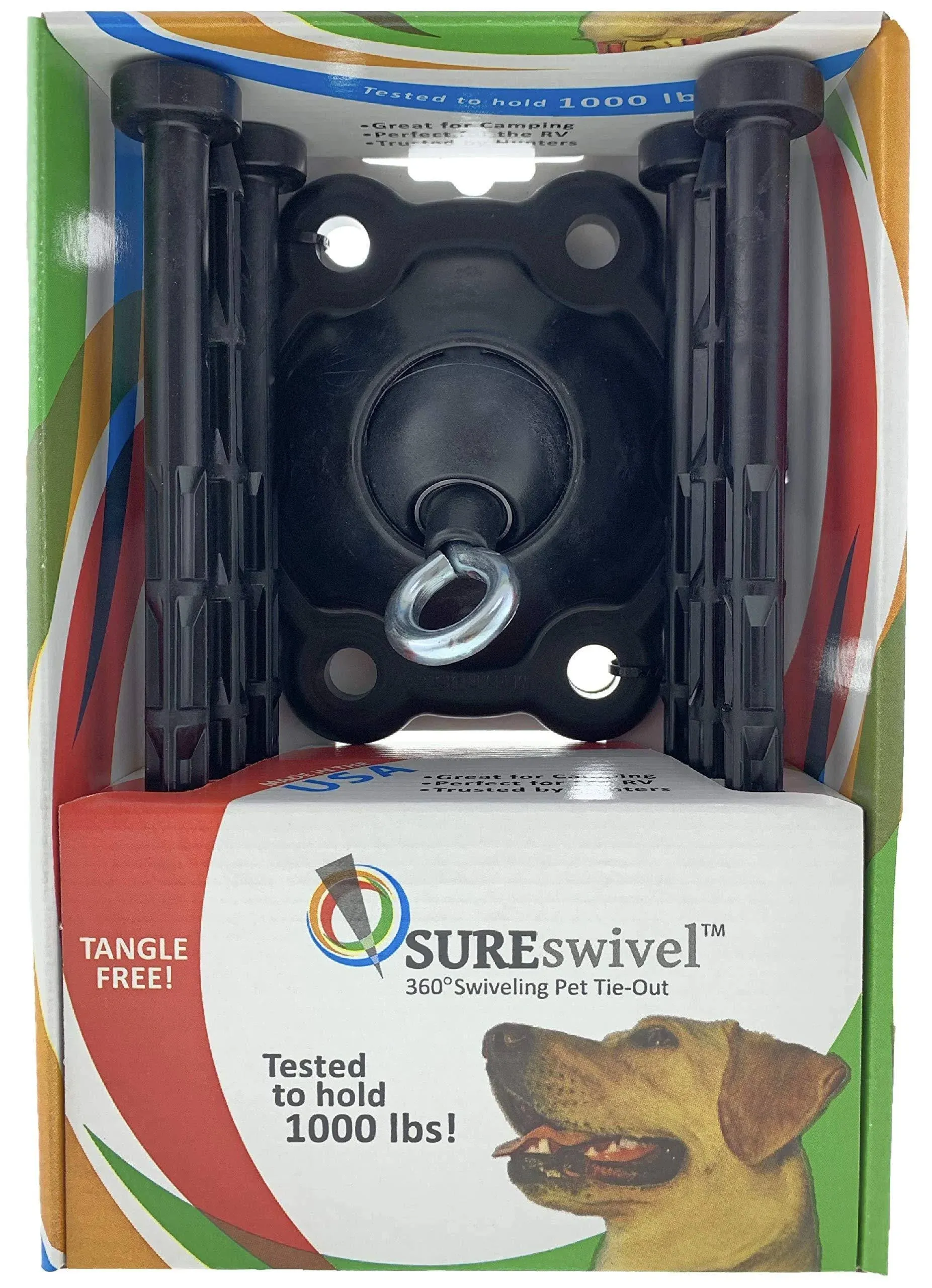 SUREswivel 360 Degree Swiveling Pet Tie-Out Made in The USA