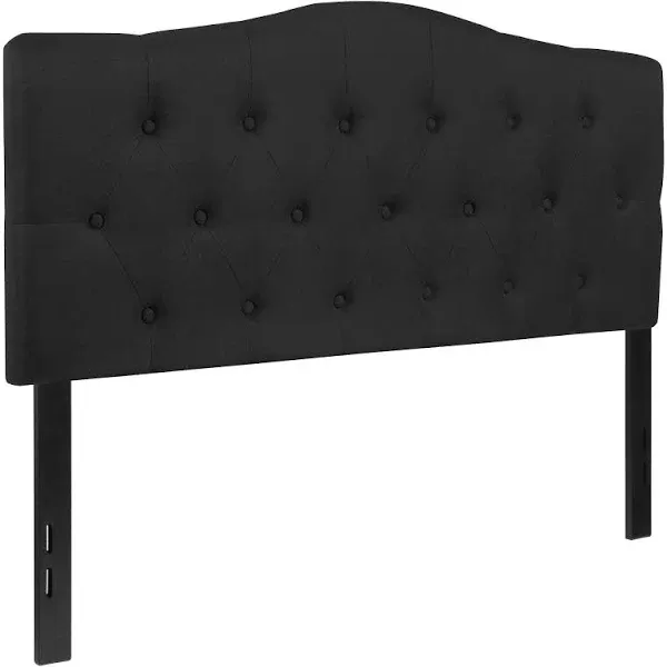 Flash Furniture Cambridge Tufted Upholstered Full Size Headboard in Black Fabric