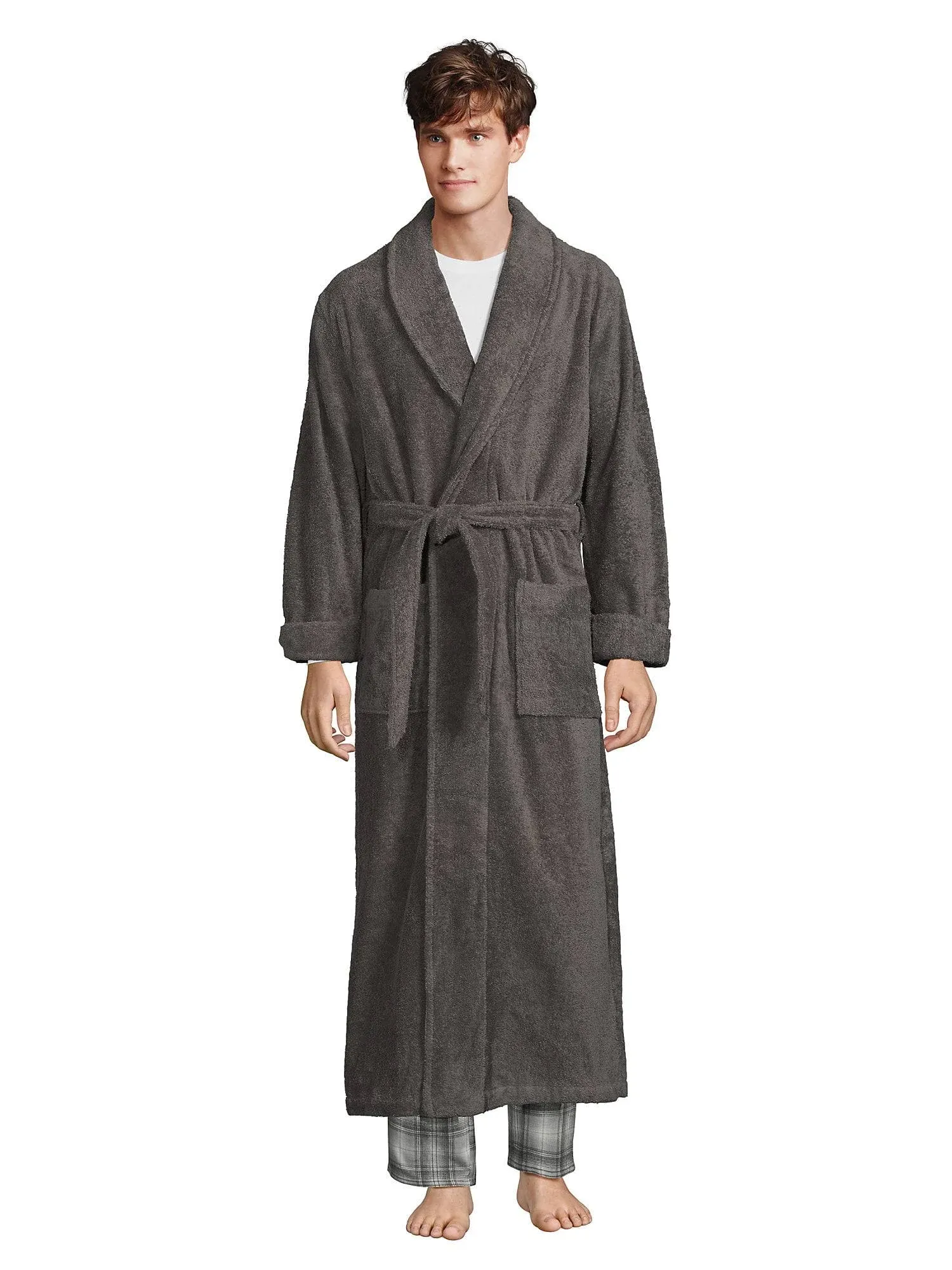 Lands' End Men's Full Length Turkish Cotton Terry Bathrobe