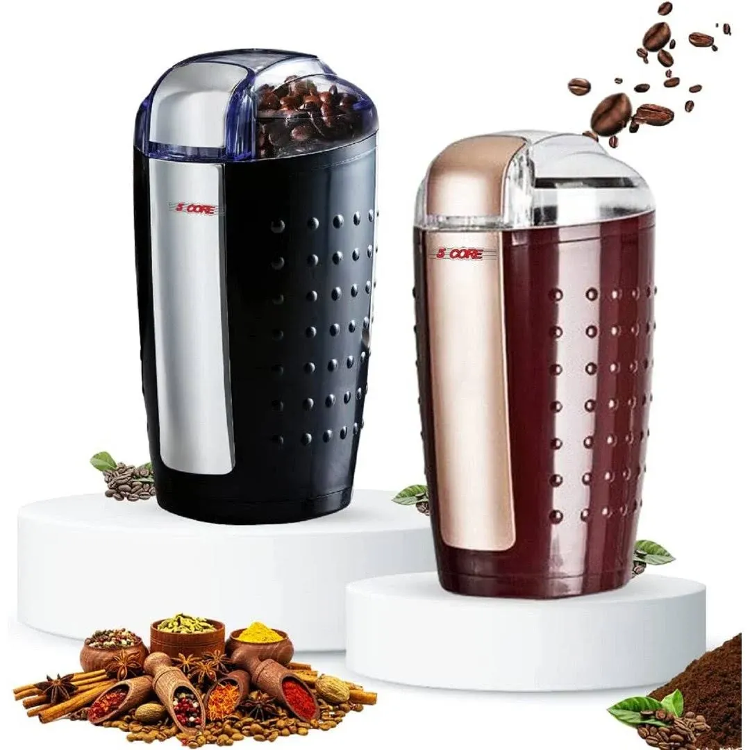 5 Core 2 Pack Coffee Grinder 5 Ounce Electric Large Portable Compact 150W Spice ...