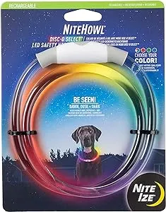 Nite Ize Nite Howl Safety Necklace, LED, Disc-O Select, Rechargeable, Universal Size